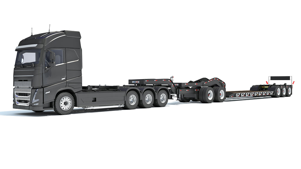 Semi Truck with Lowboy Trailer