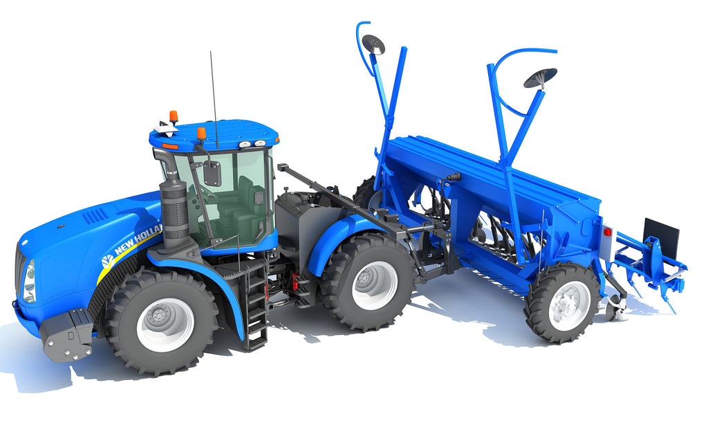 New Holland Tractor with Seed Drill