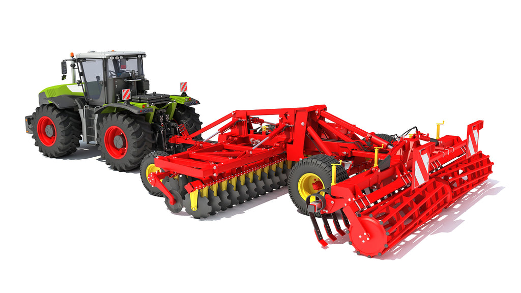 Tractor with Trailed Disc Harrow