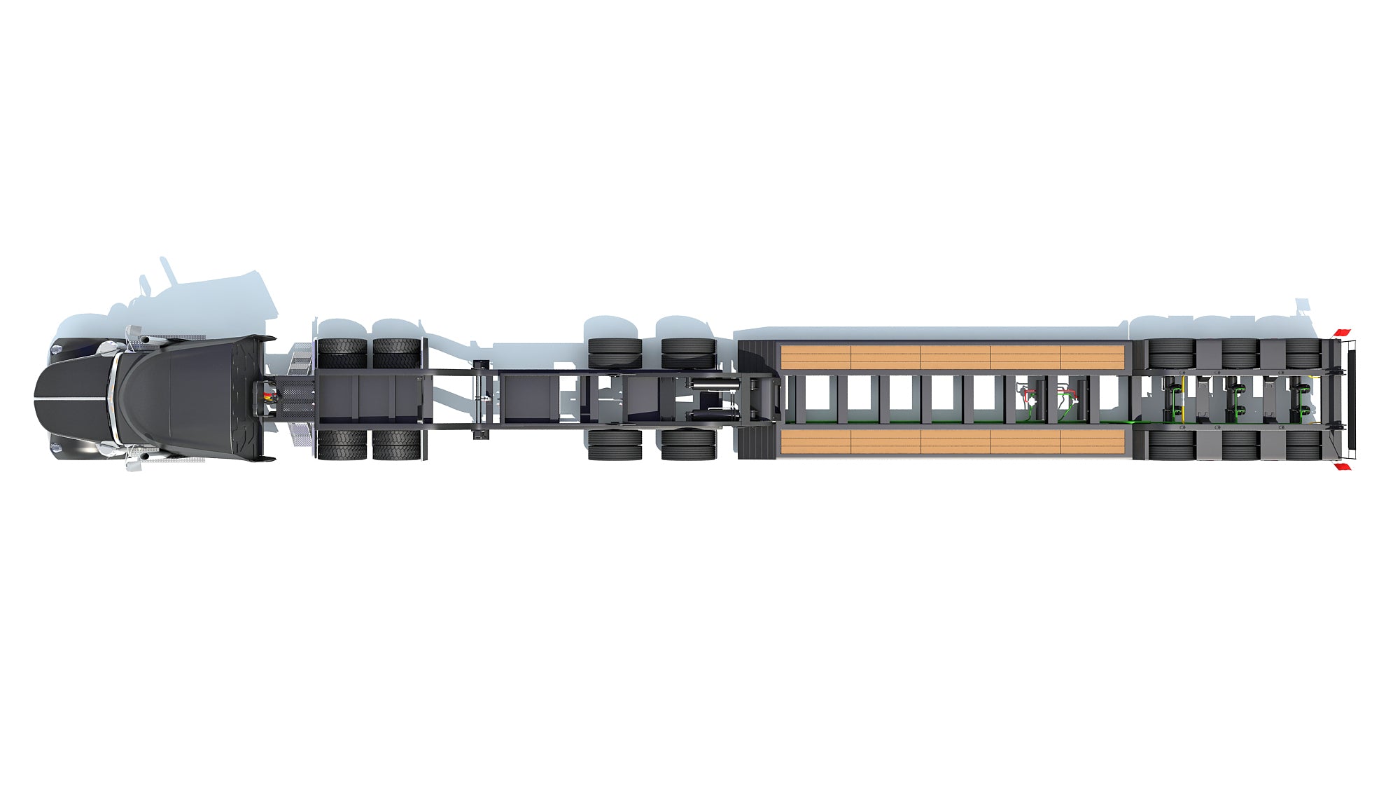 Semi Truck with Lowboy Trailer