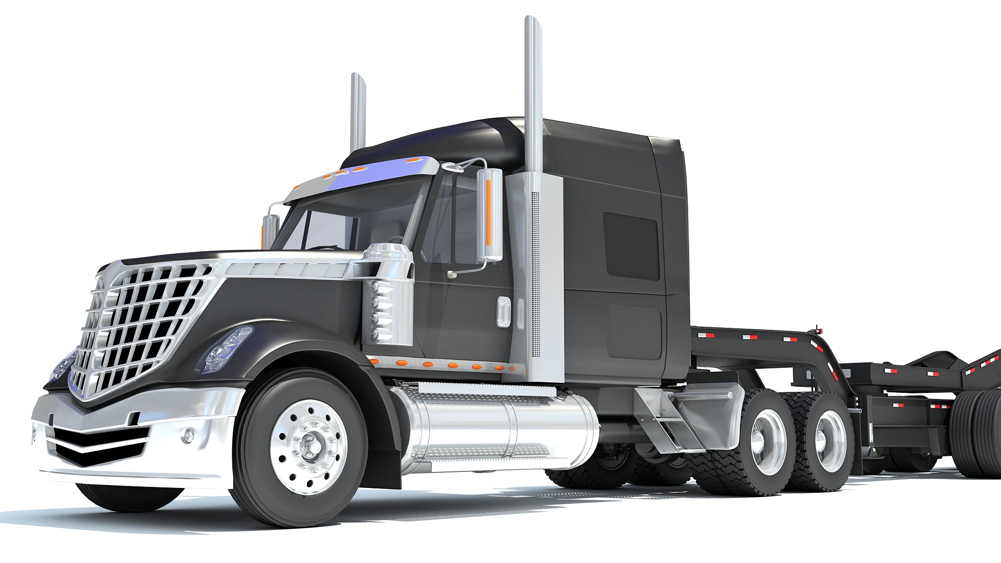 Semi Truck with Lowboy Trailer