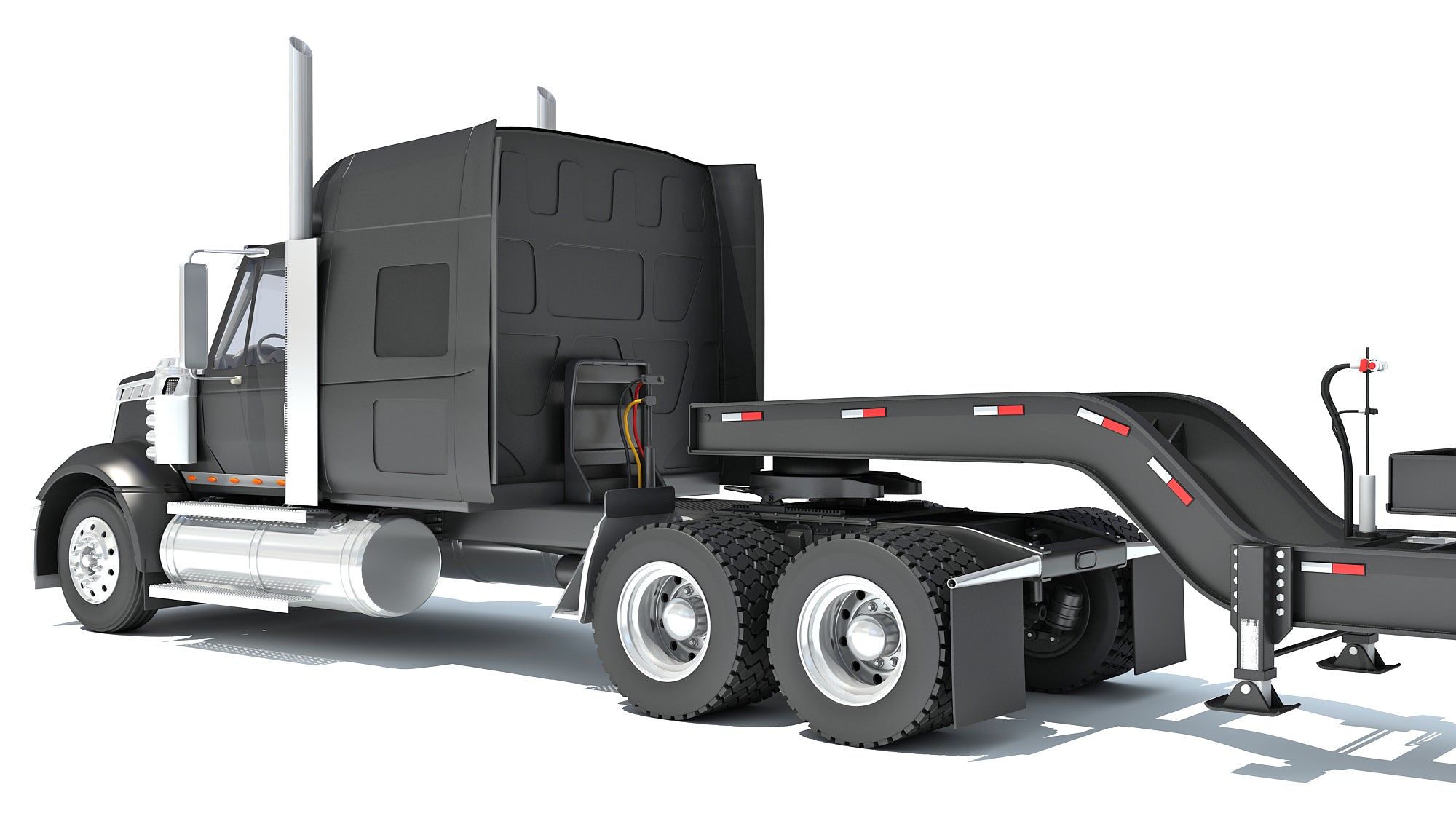 Semi Truck with Lowboy Trailer
