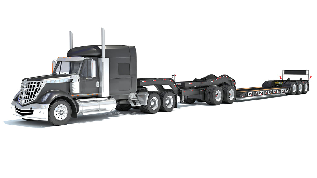 Semi Truck with Lowboy Trailer