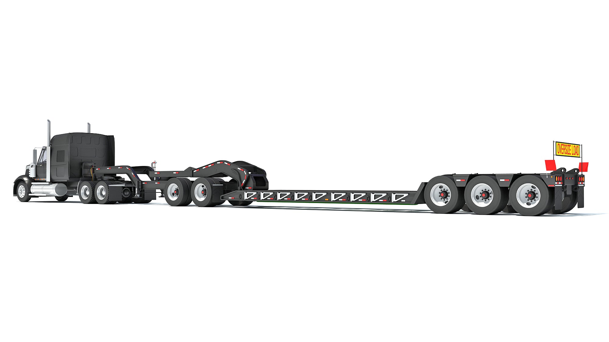 Semi Truck with Lowboy Trailer