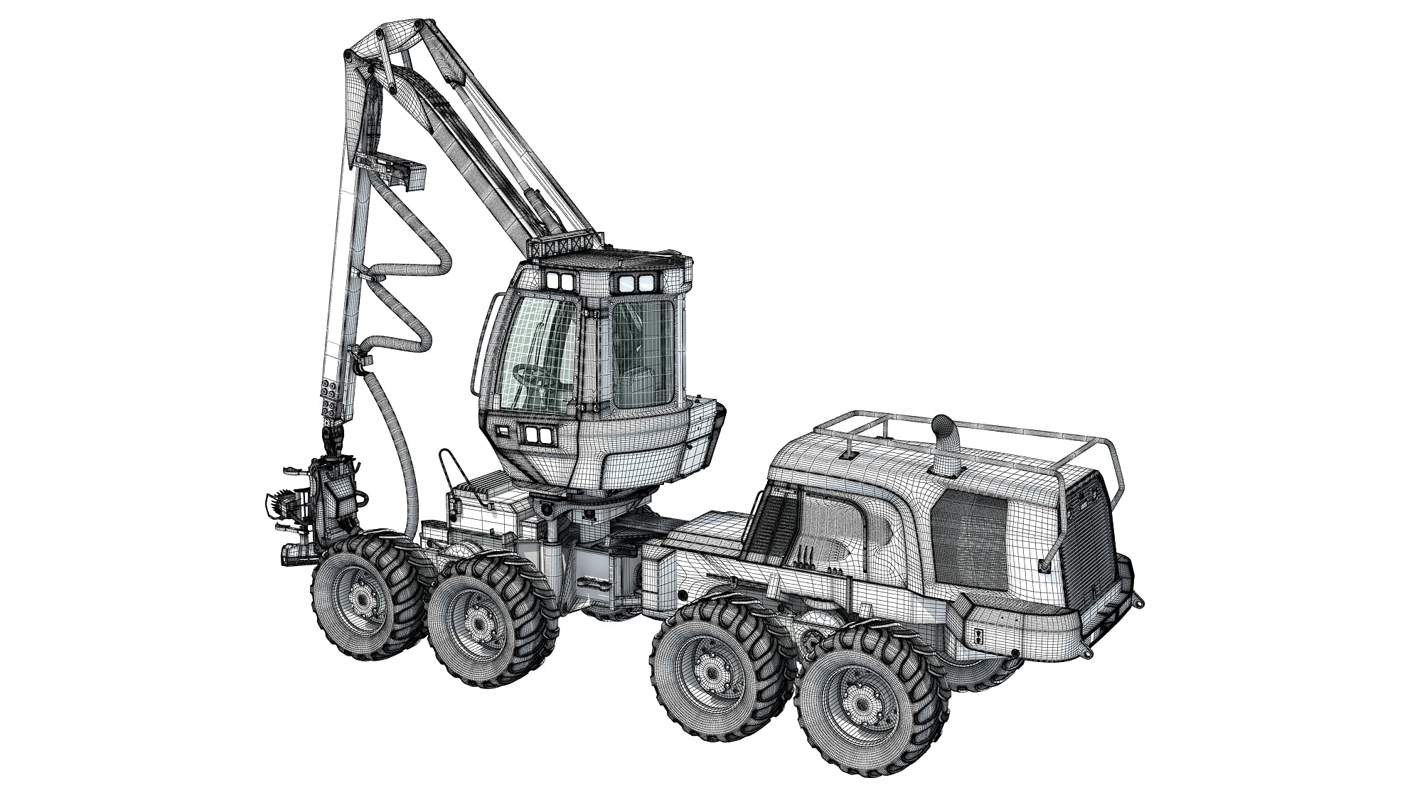 Komatsu Forestry Machine 3D Models