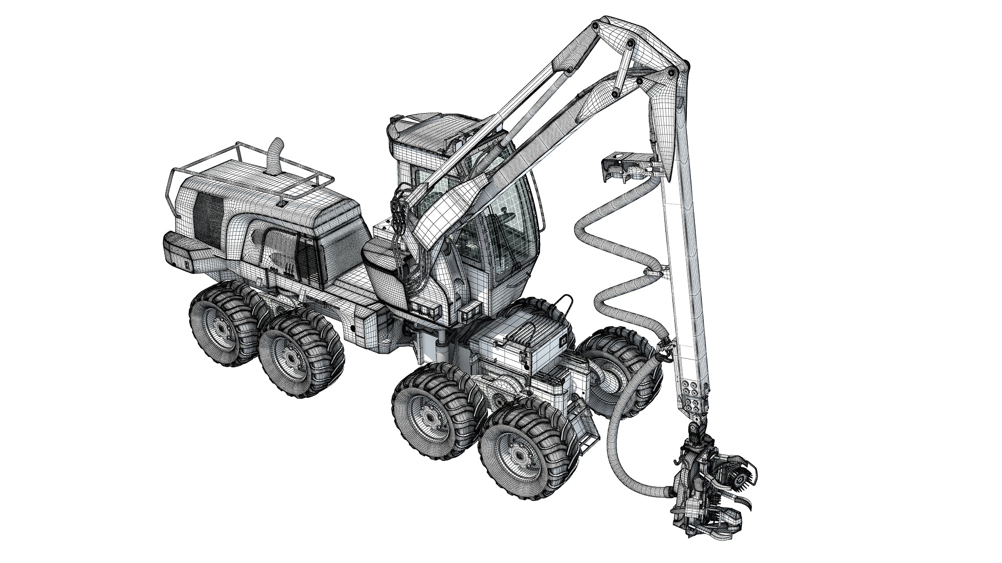 Komatsu Forestry Machine 3D Models