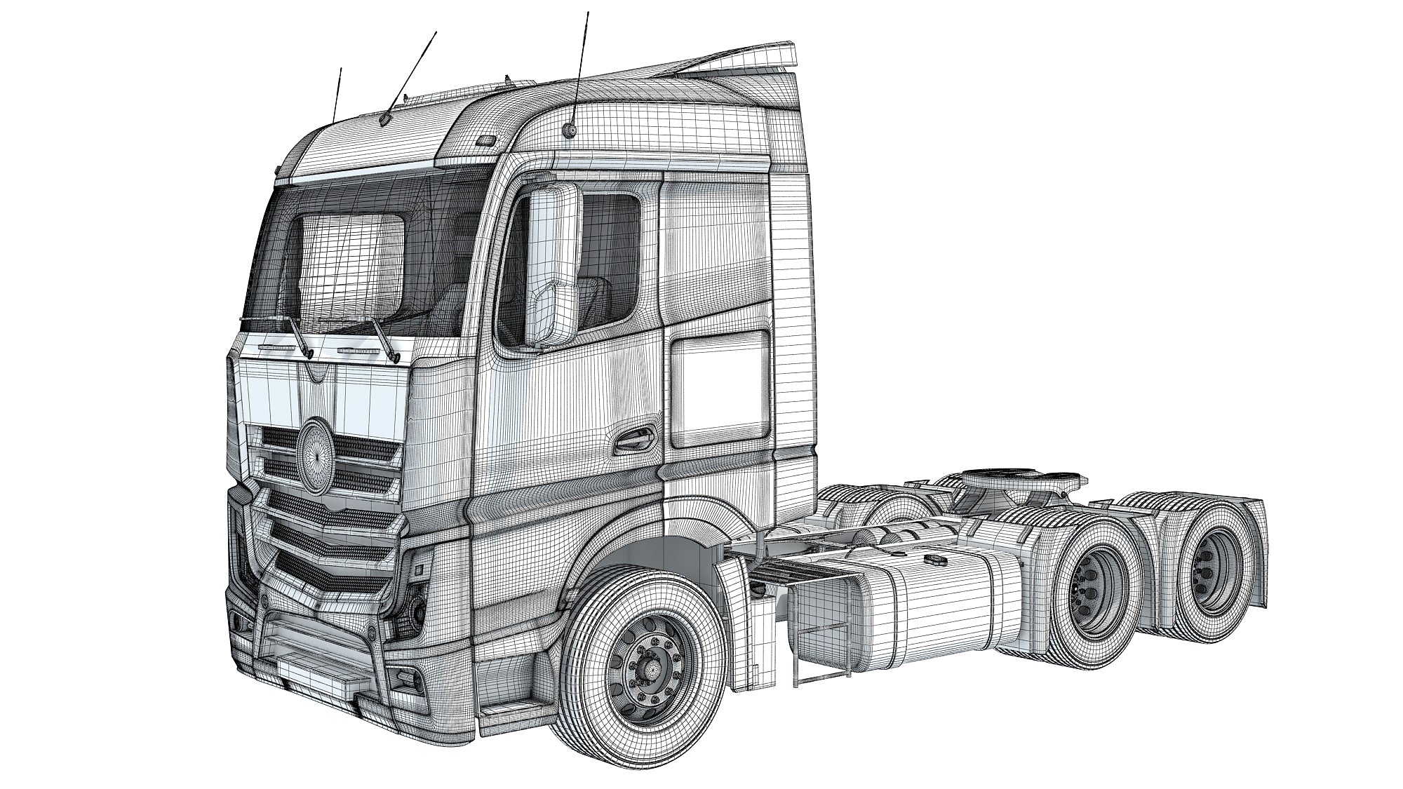 Mercedes Actros Semi Truck 3D