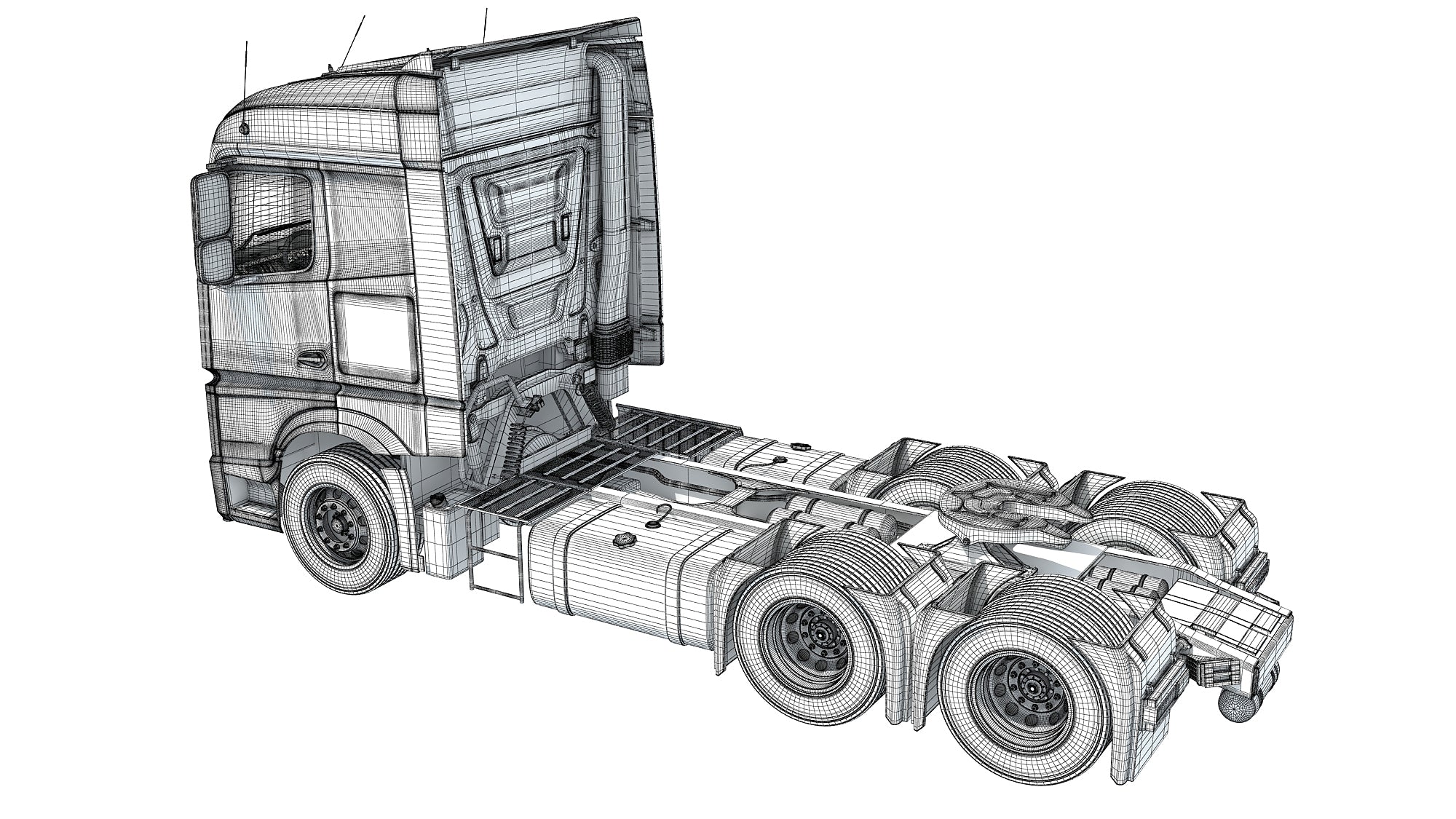 Mercedes Actros Semi Truck 3D