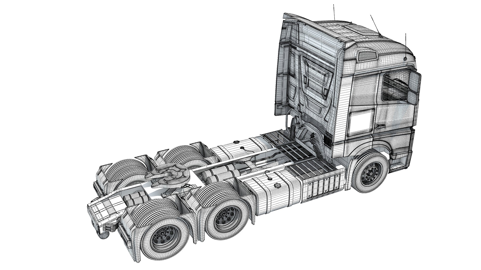 Mercedes Actros Semi Truck 3D