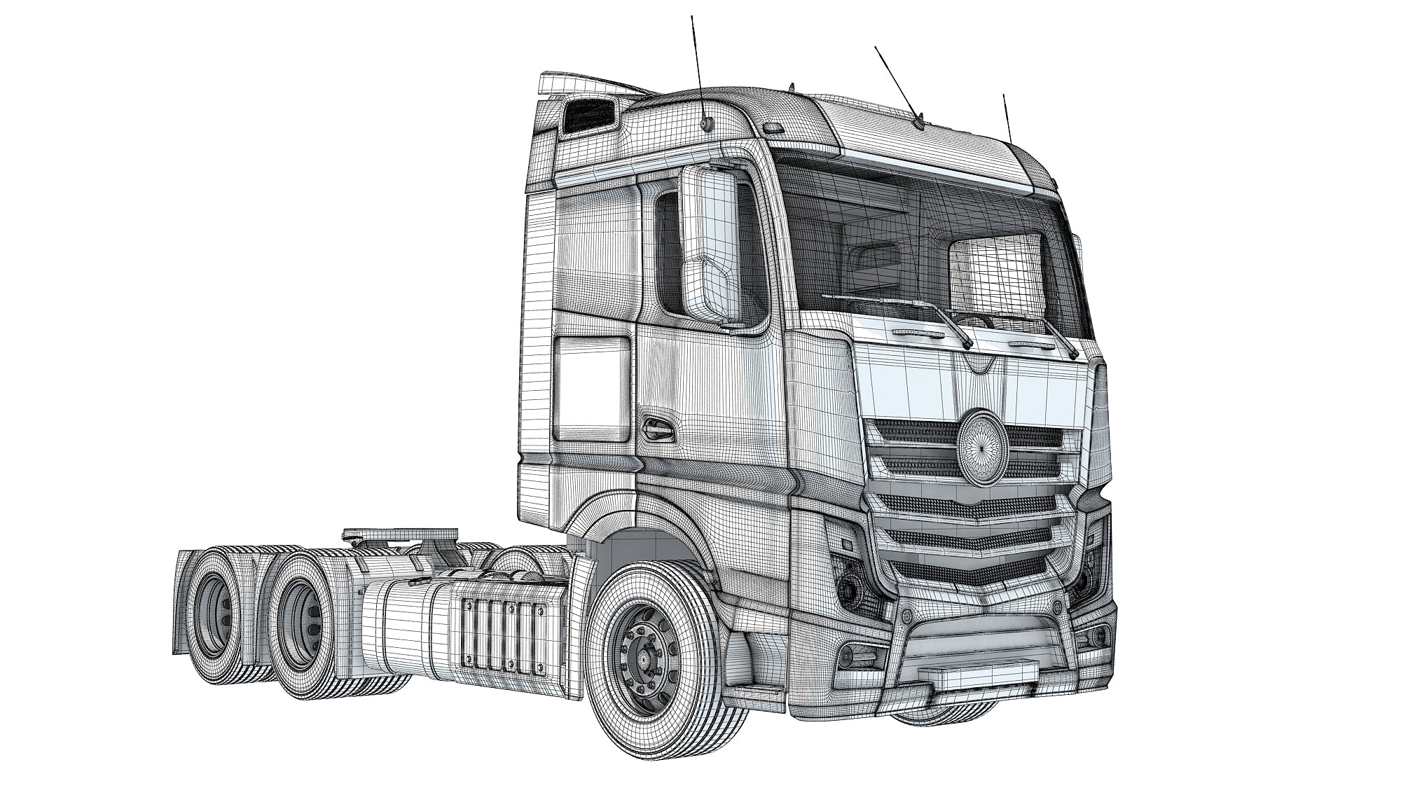 Mercedes Actros Semi Truck 3D
