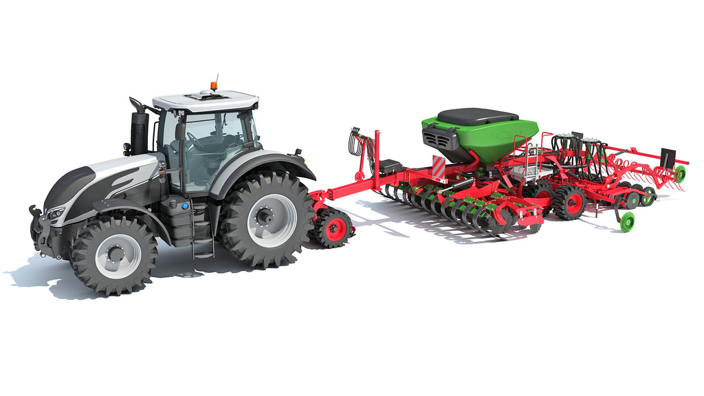 Tractor with Trailed Seed Drill