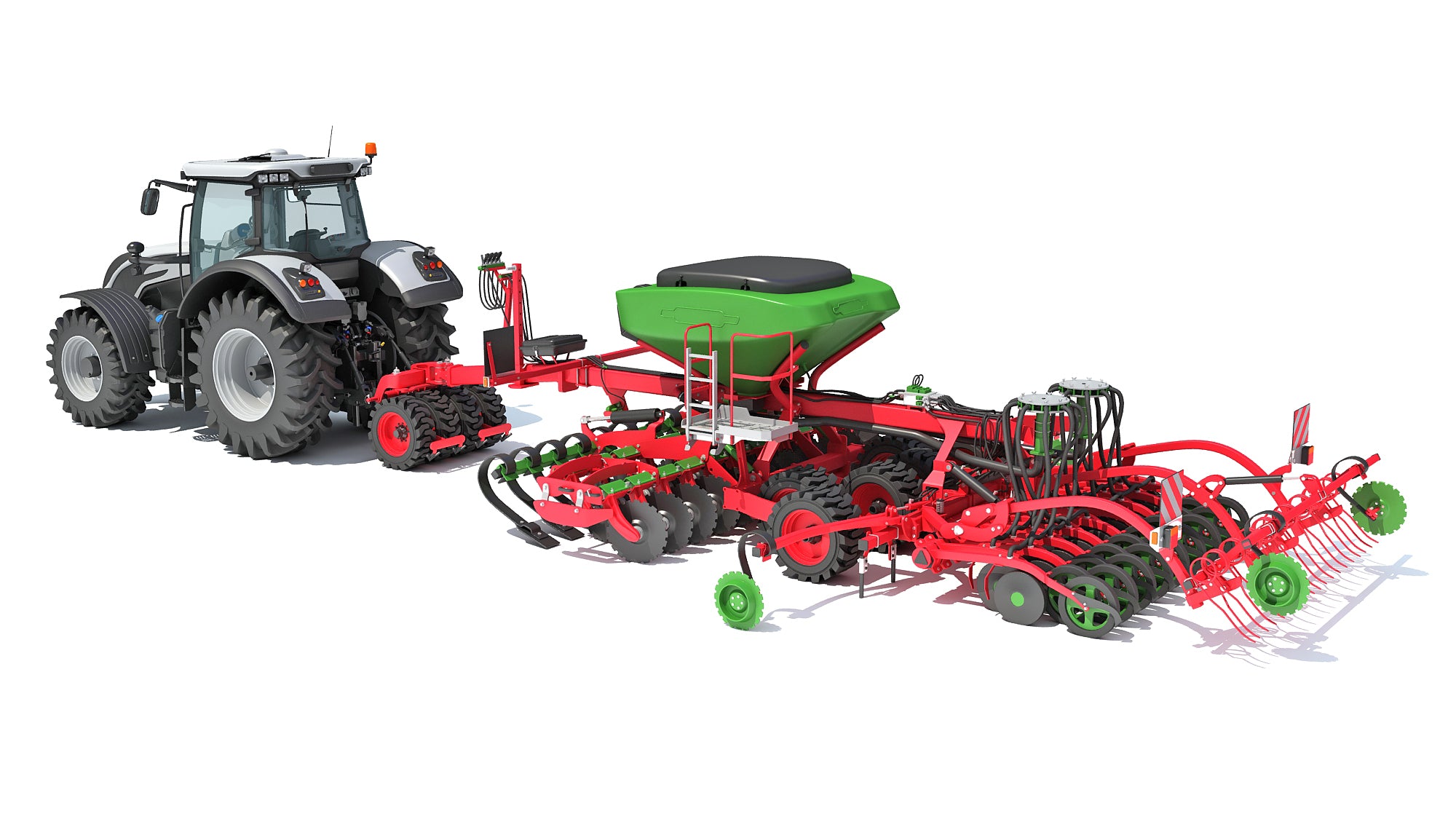 Tractor with Trailed Seed Drill