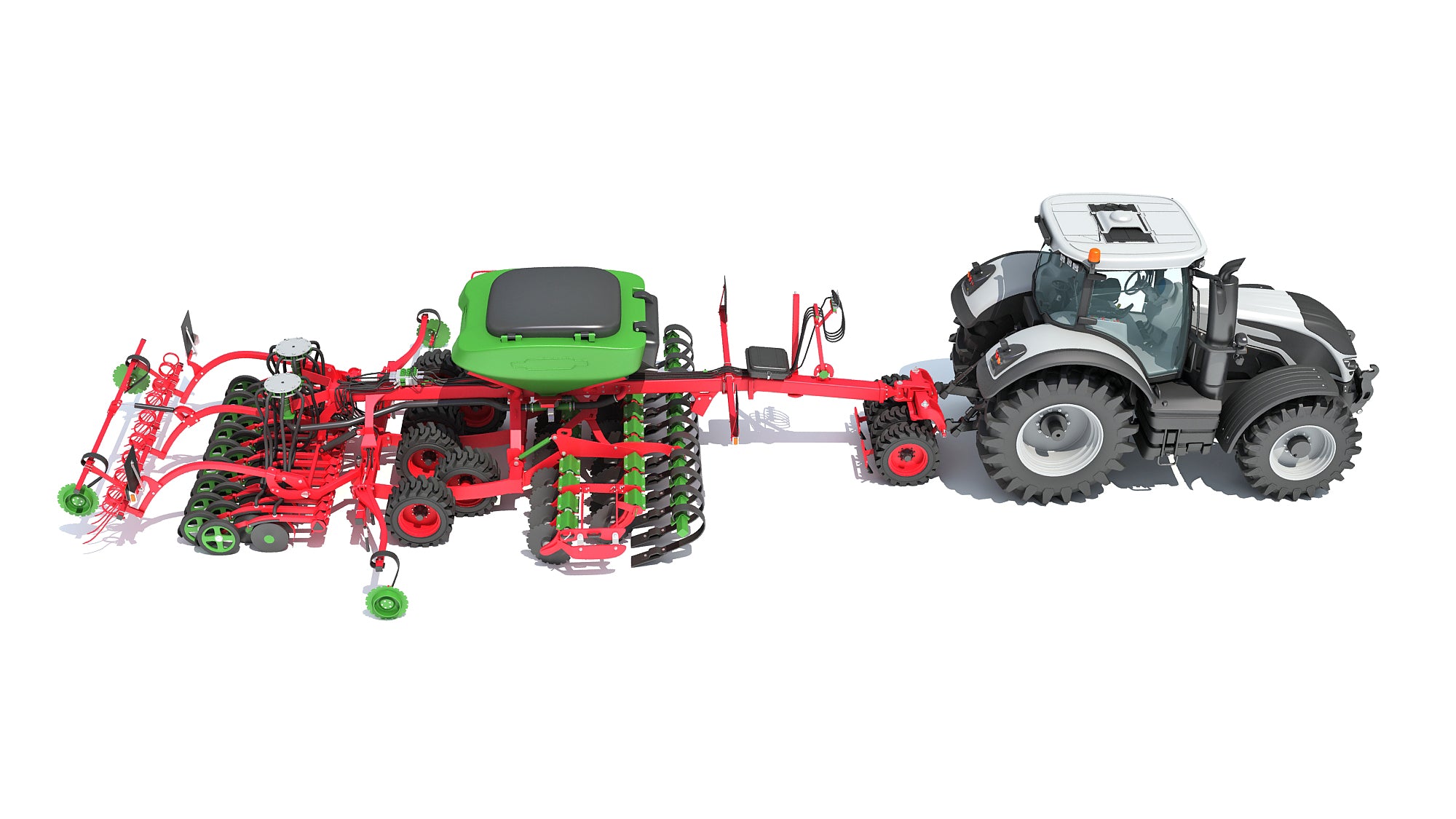 Tractor with Trailed Seed Drill