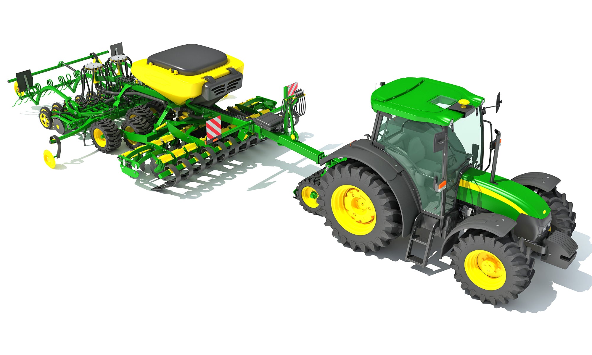 3D Deere Drill Tractor Models