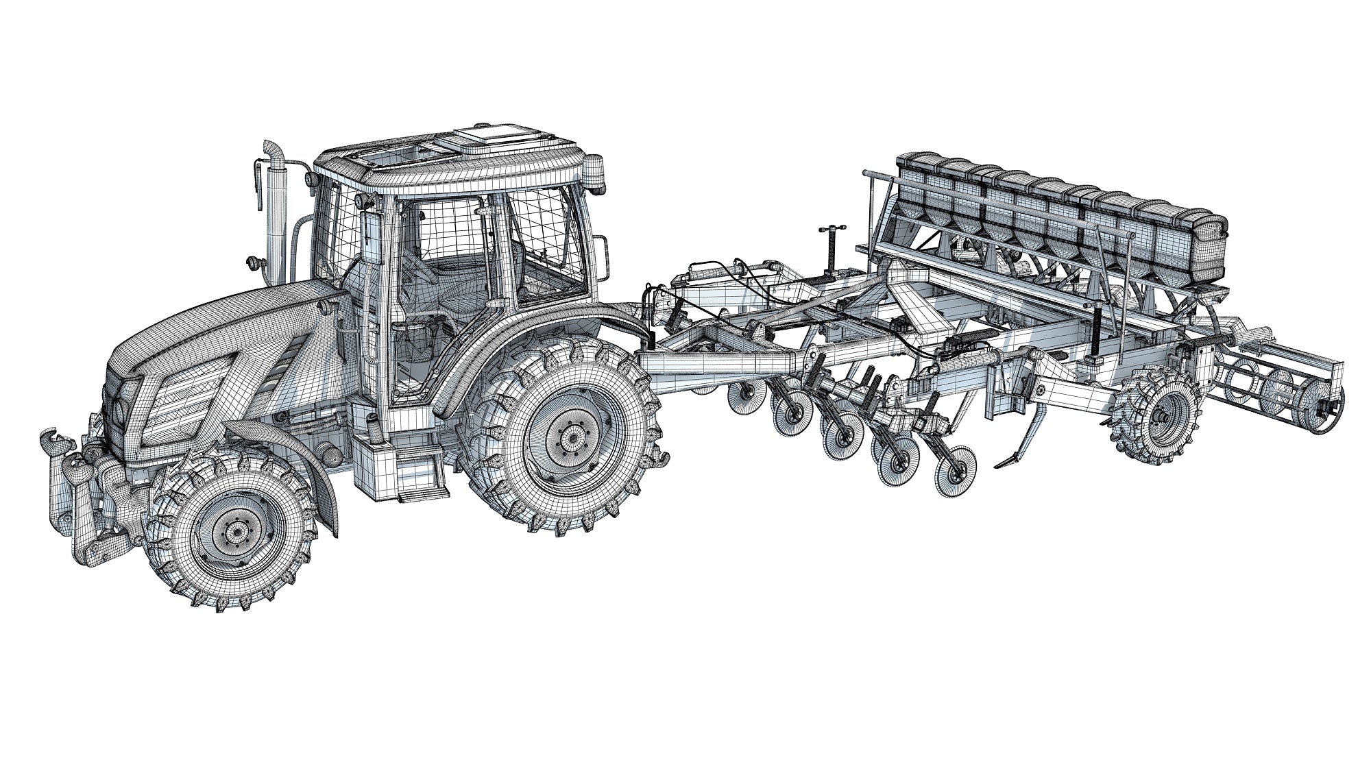 Tractor with Seed Drill