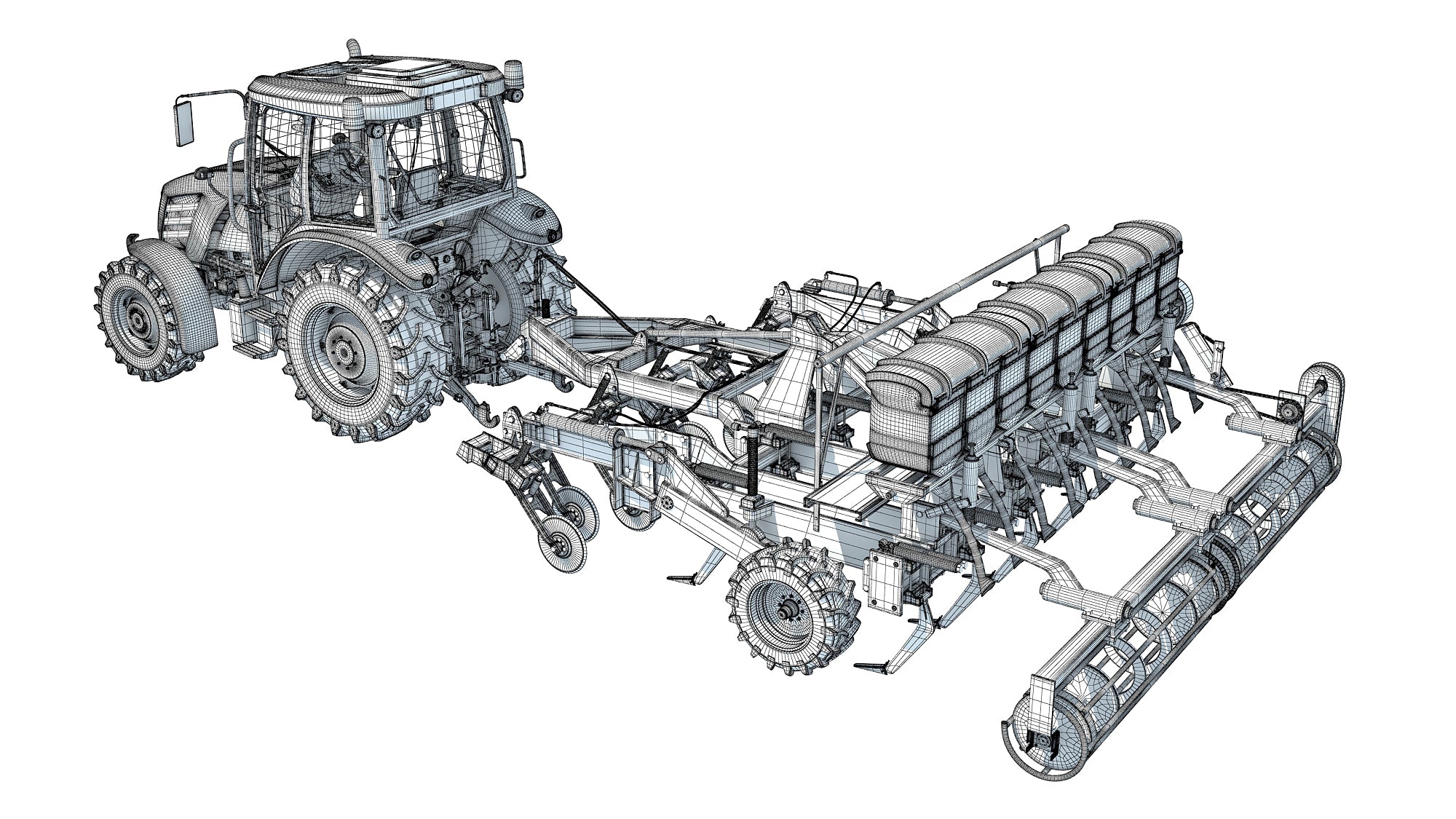 Tractor with Seed Drill