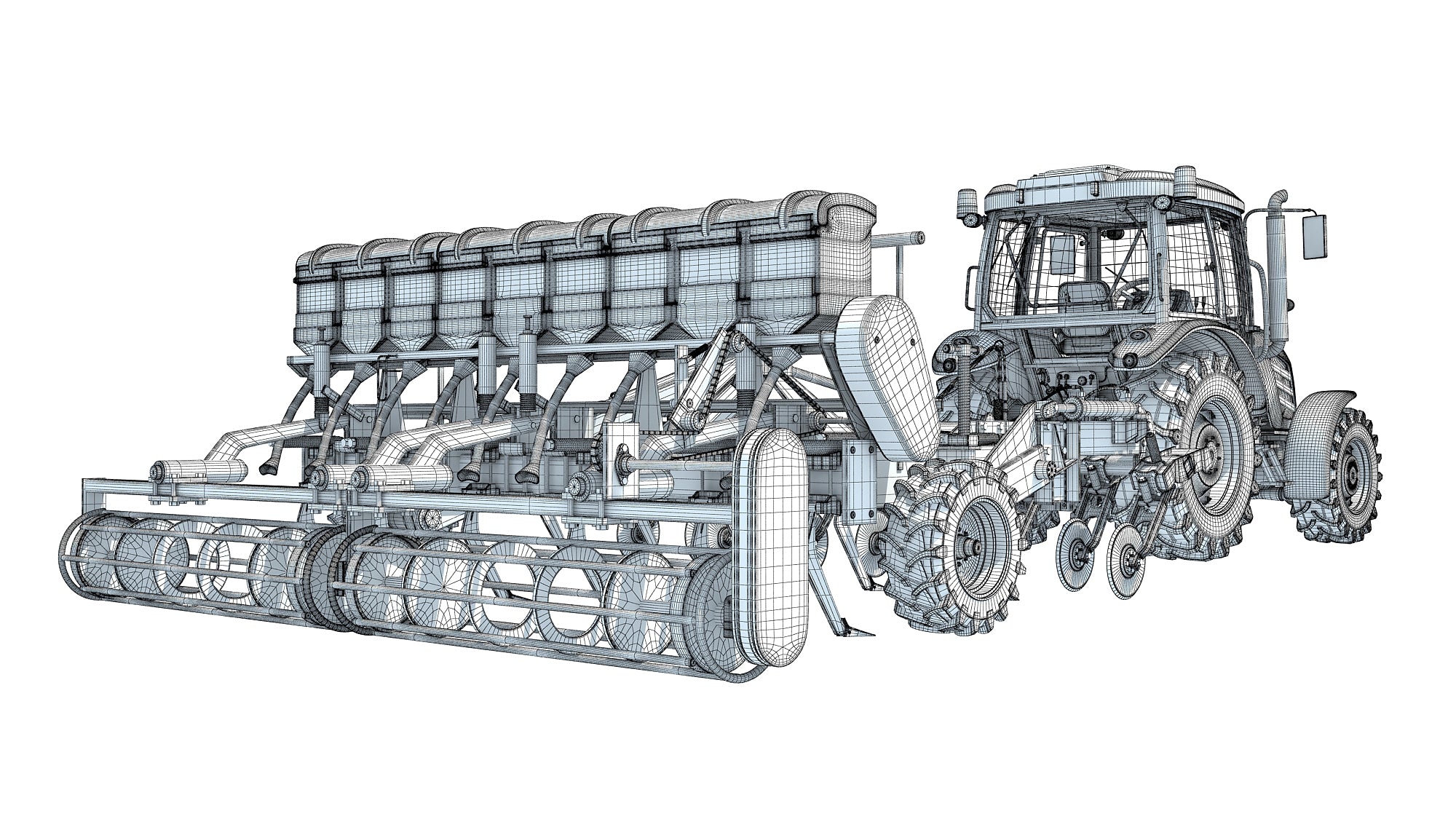 Tractor with Seed Drill