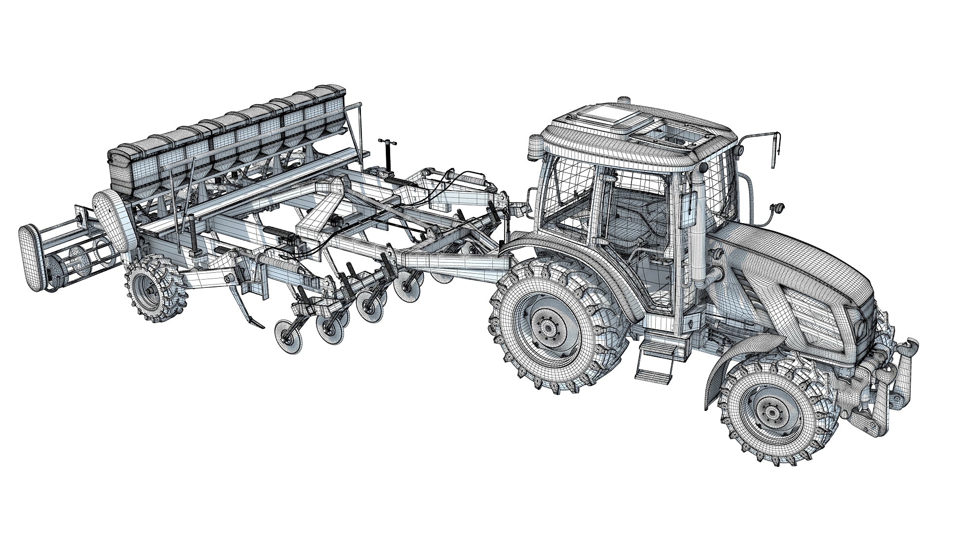 Tractor with Seed Drill