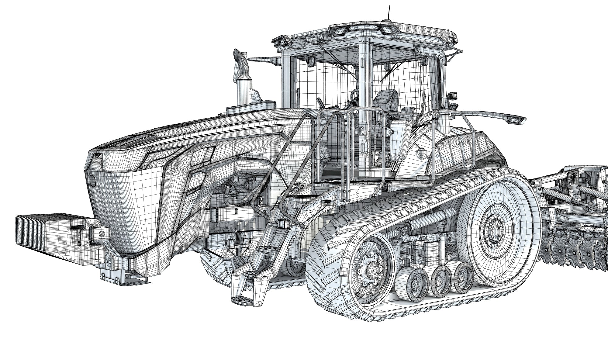 Tractor with Trailed Disc Harrow