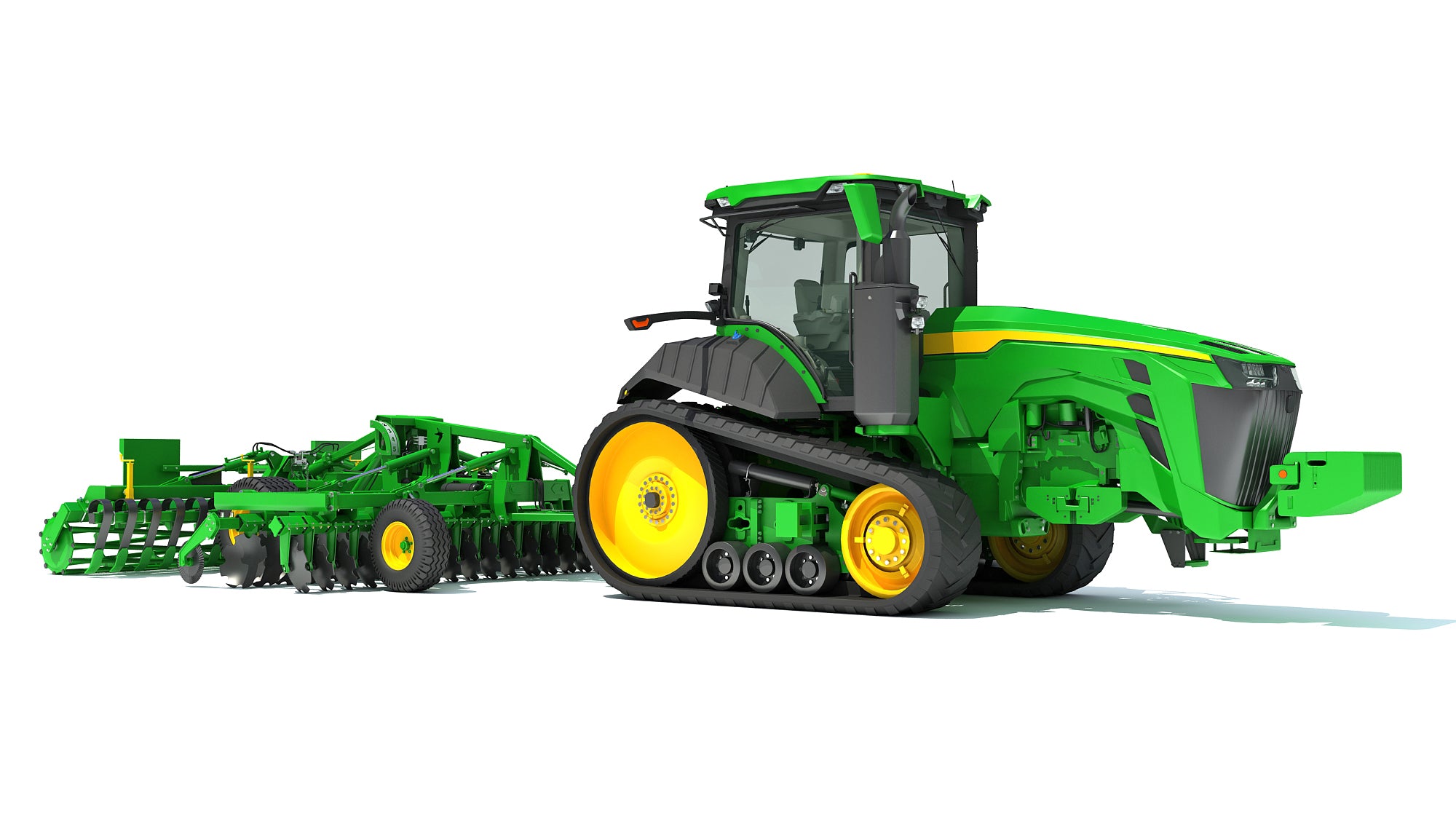 Tractor with Trailed Disc Harrow