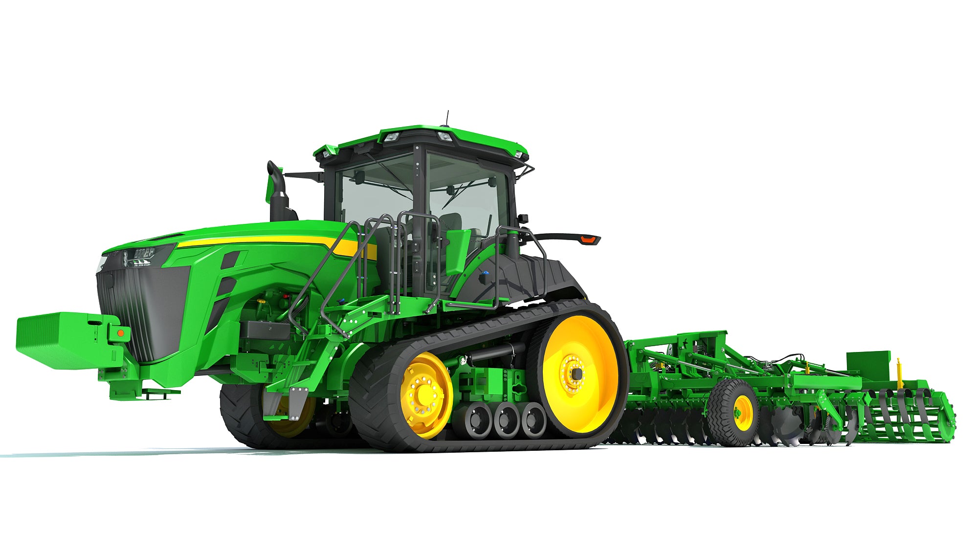 Tractor with Trailed Disc Harrow