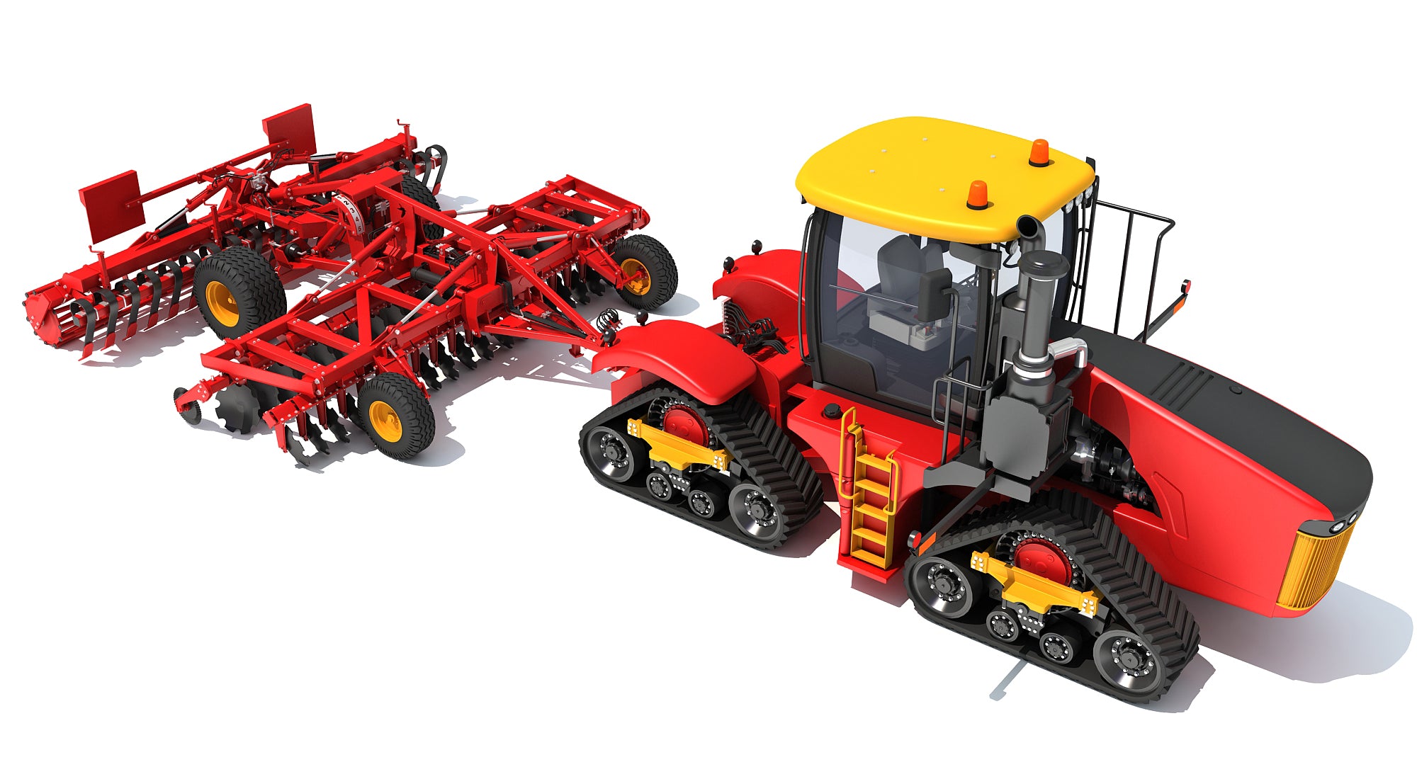 Tractor with Trailed Disc Harrow