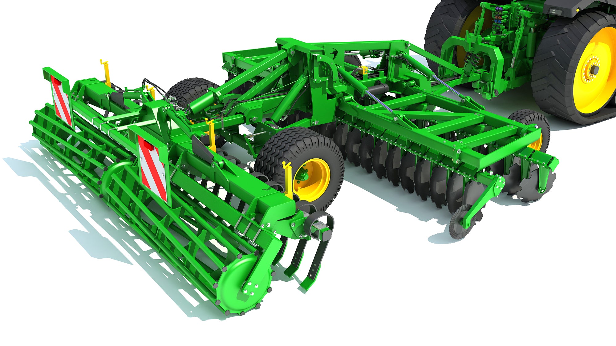 Tractor with Trailed Disc Harrow
