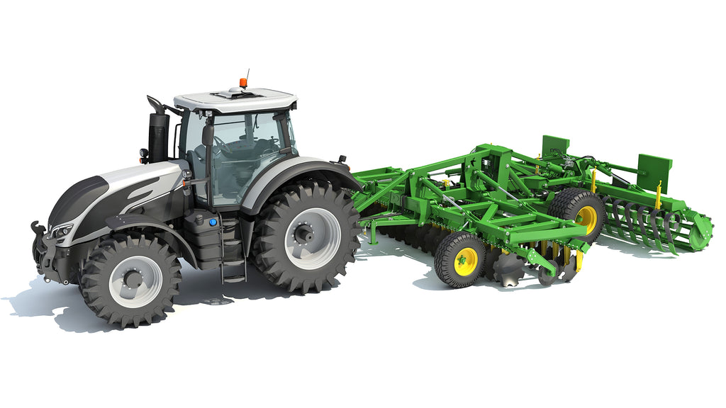 Tractor with Disc Harrow