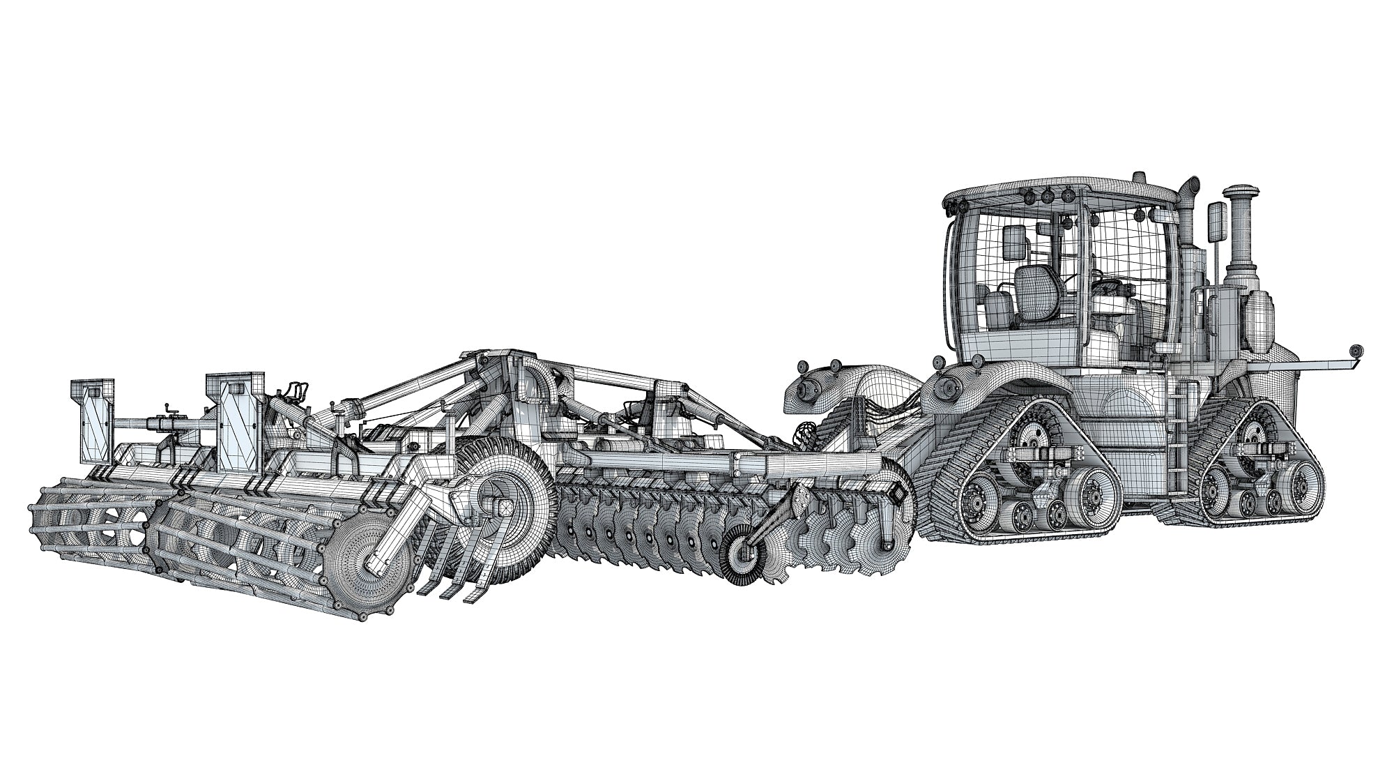 Tractor with Trailed Disc Harrow