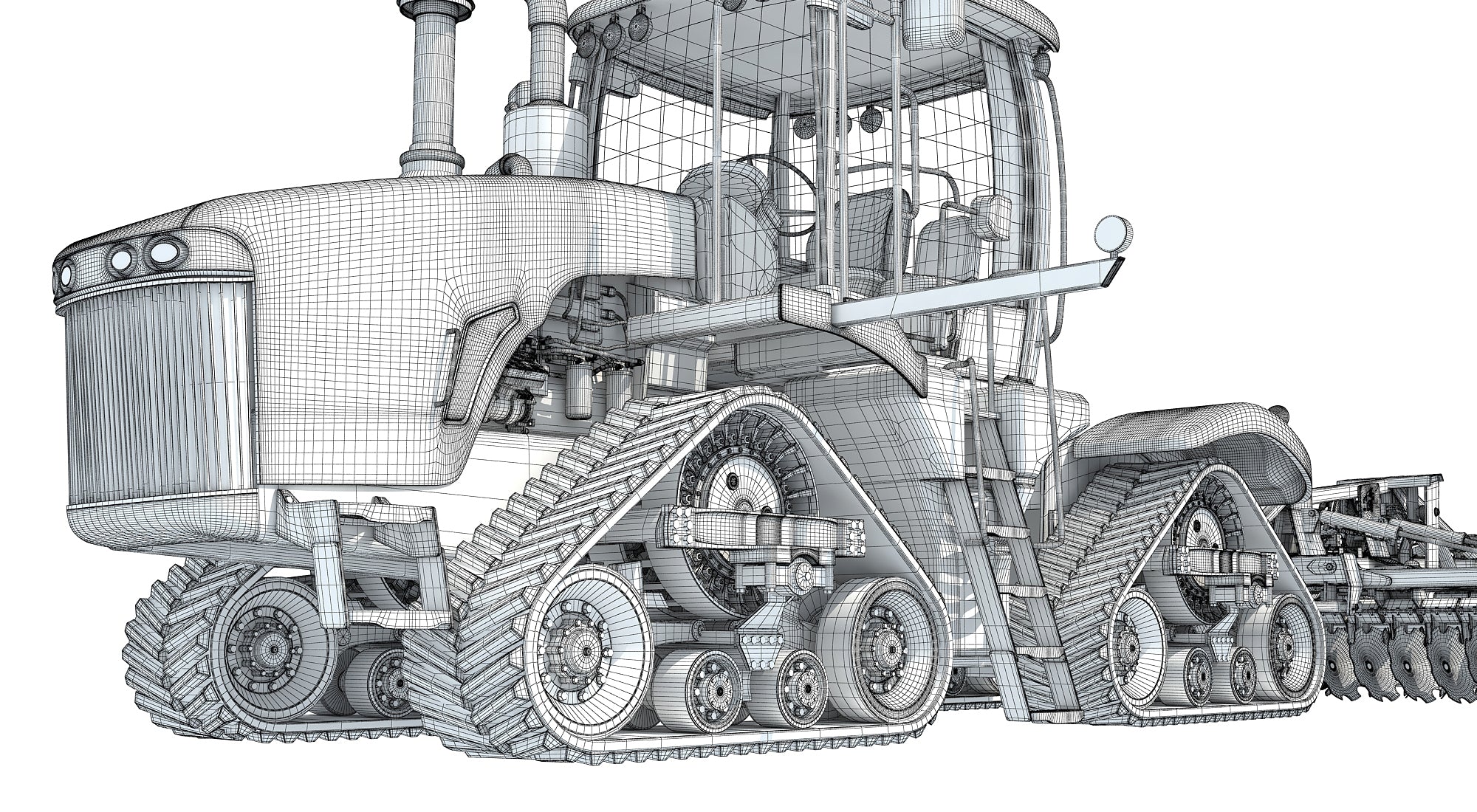 Tractor with Trailed Disc Harrow