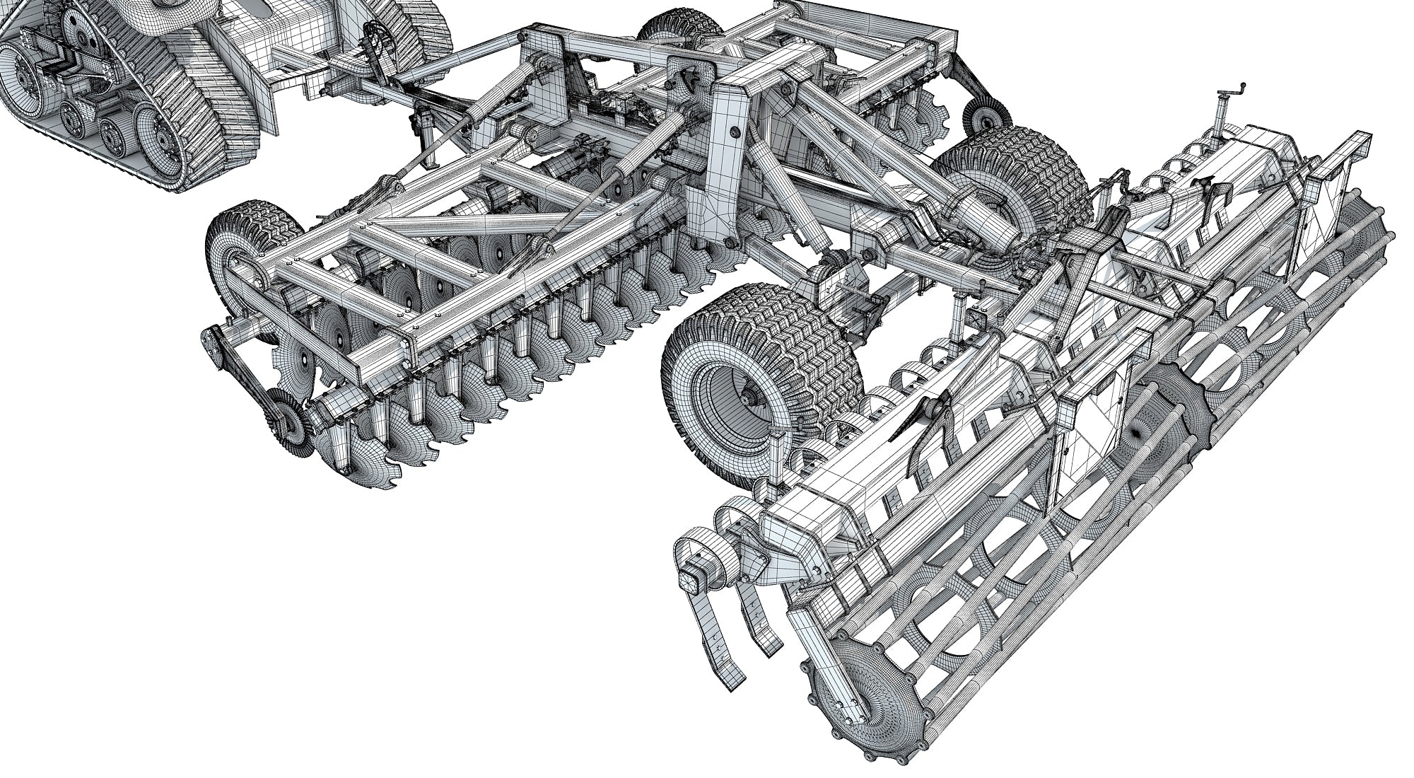 Tractor with Trailed Disc Harrow