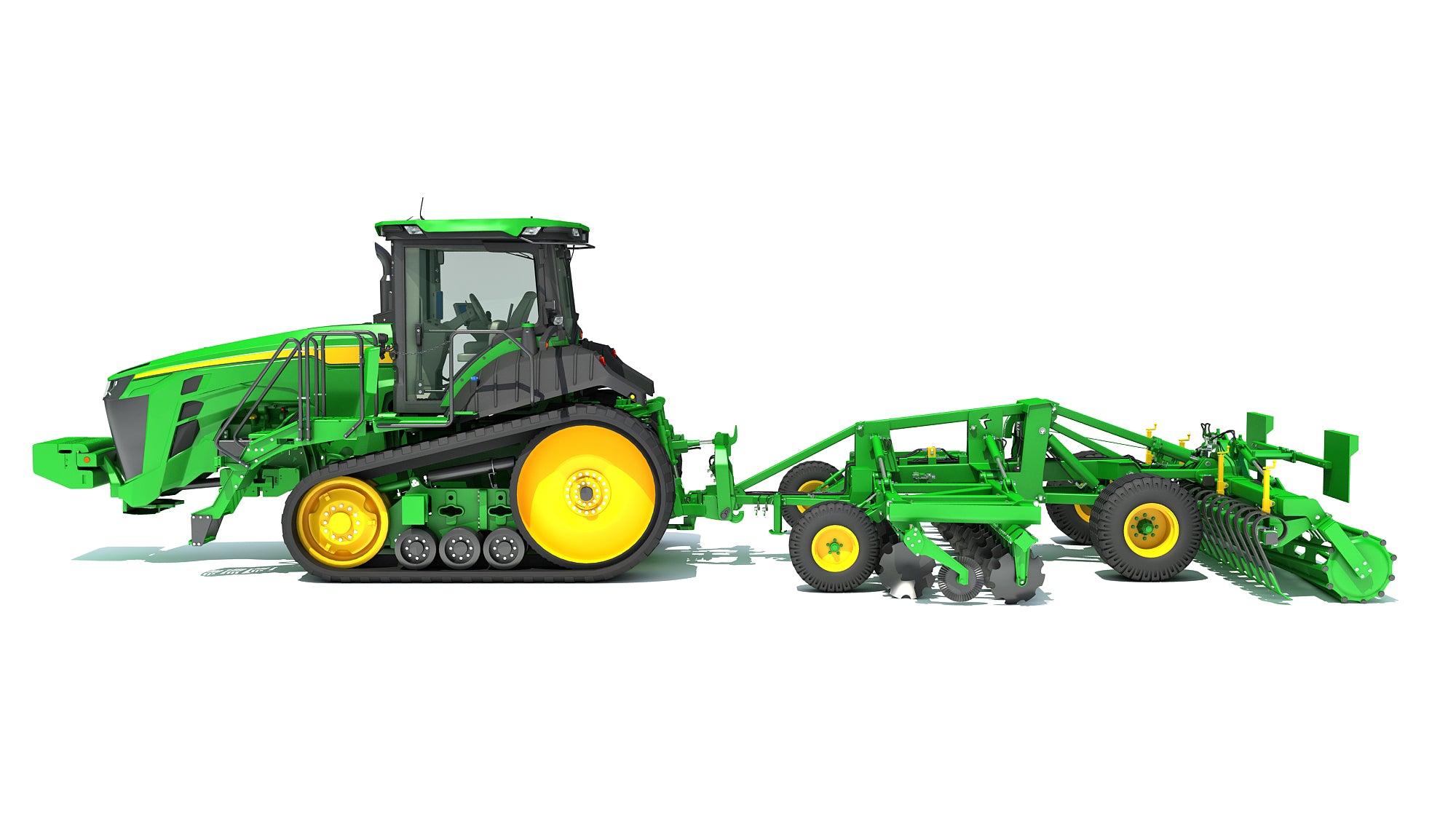 Tractor with Trailed Disc Harrow