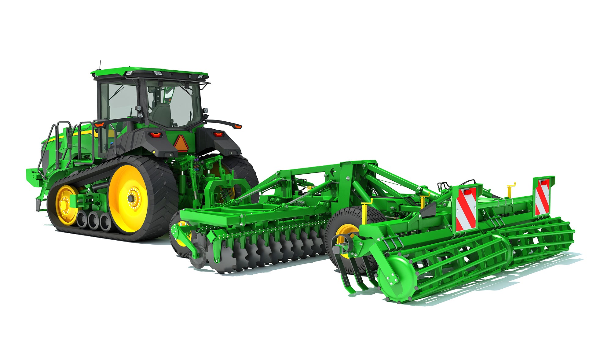 Tractor with Trailed Disc Harrow