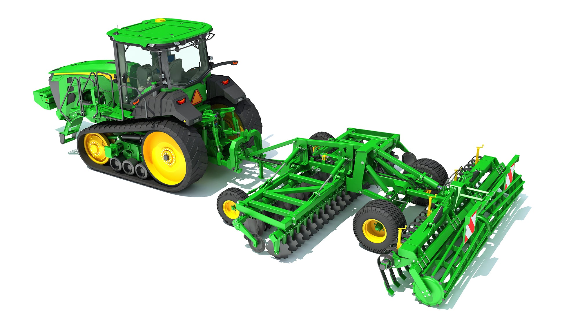Tractor with Trailed Disc Harrow