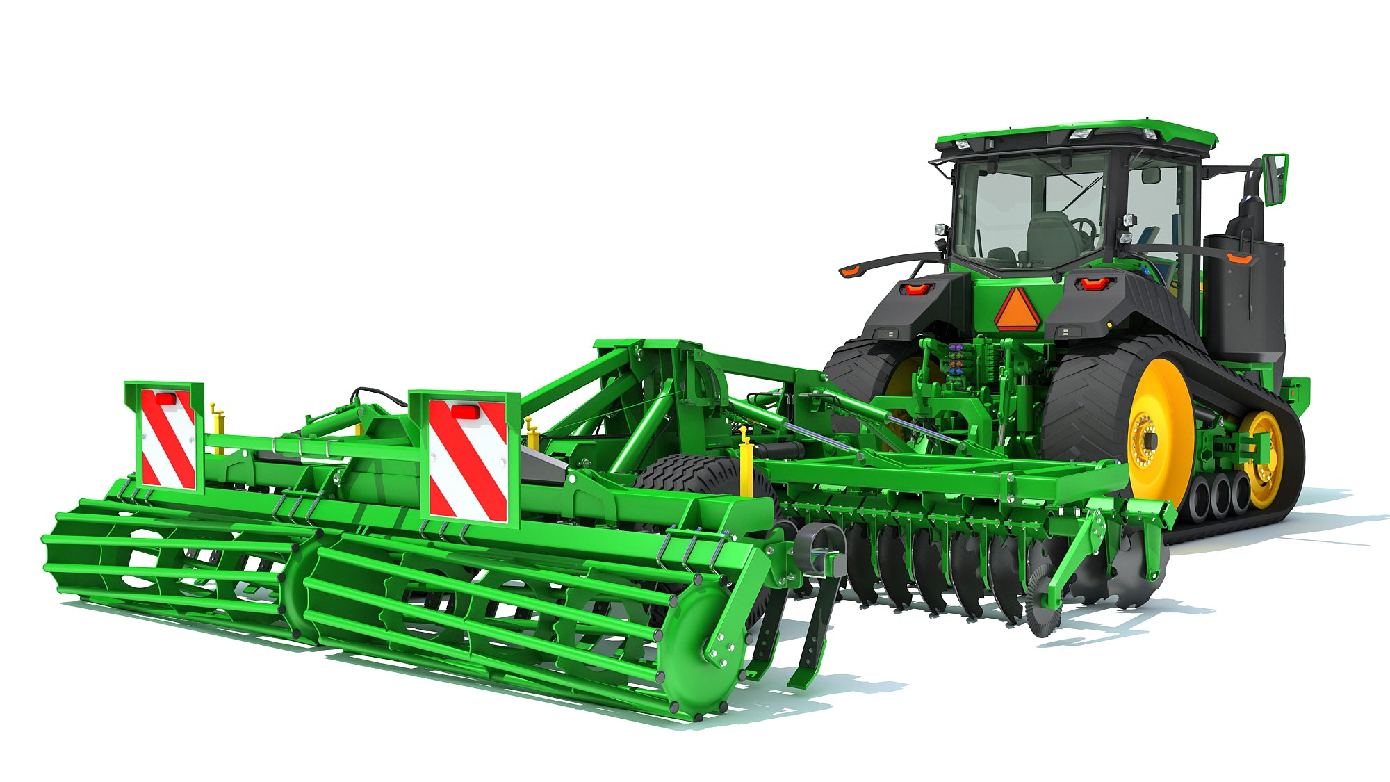 Tractor with Trailed Disc Harrow