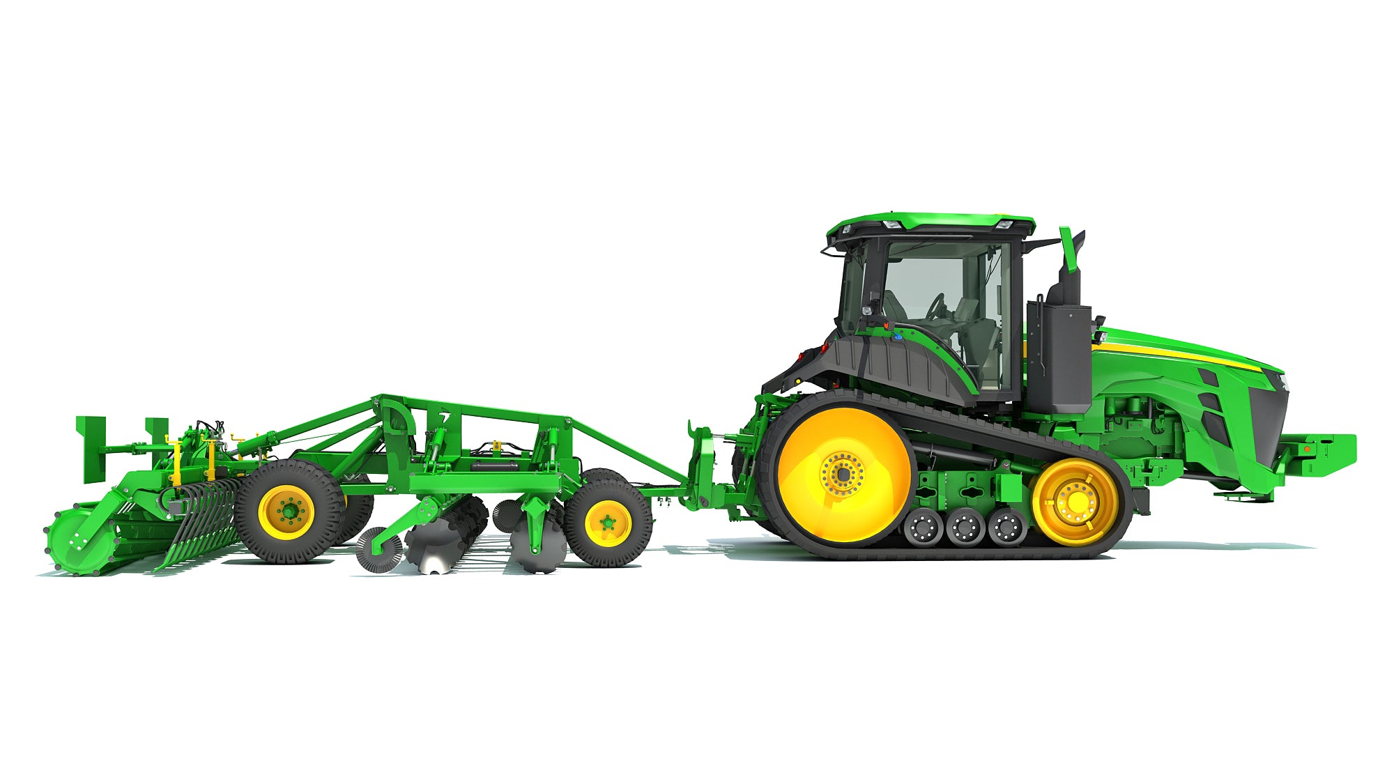 Tractor with Trailed Disc Harrow