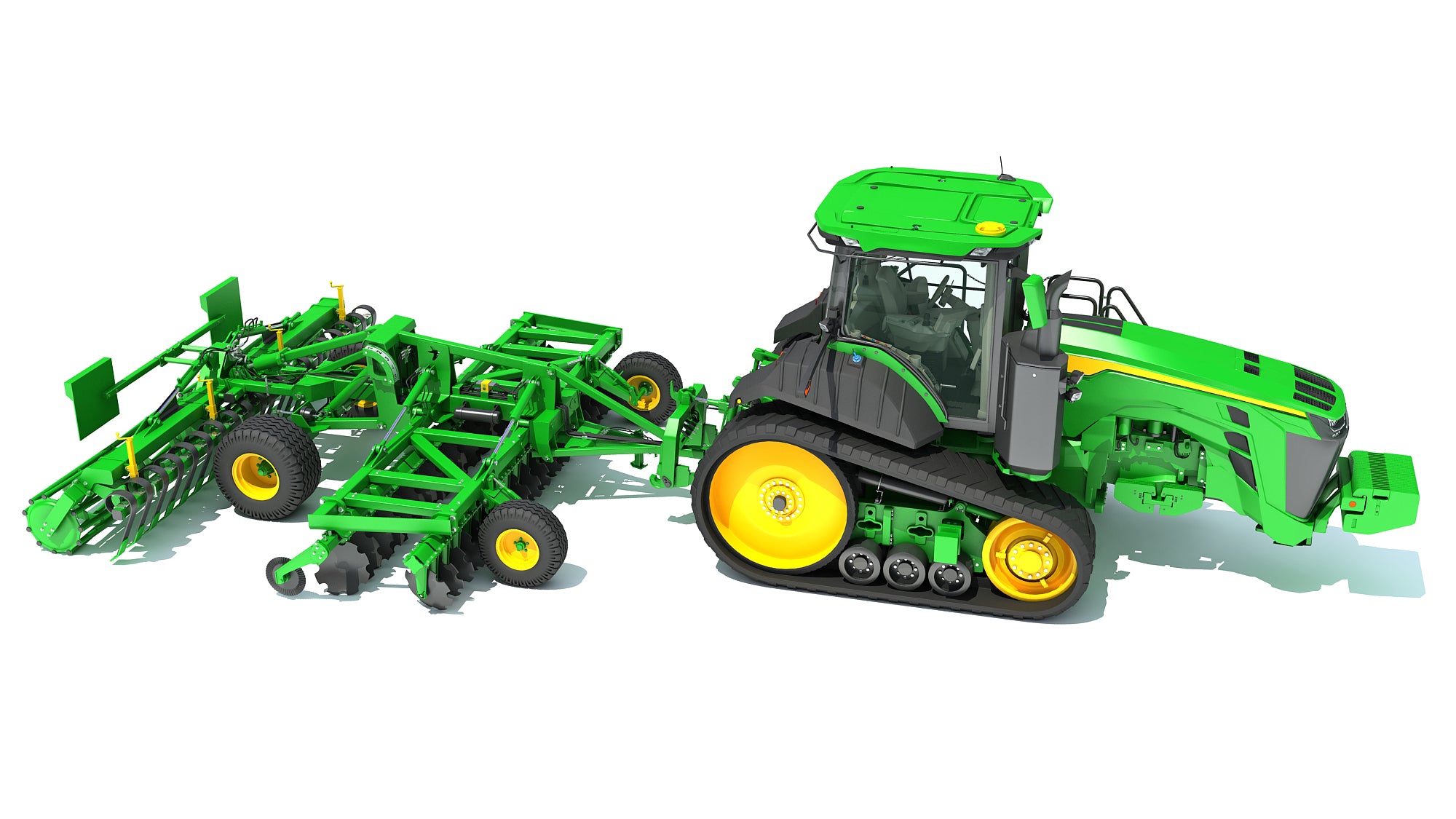 Tractor with Trailed Disc Harrow