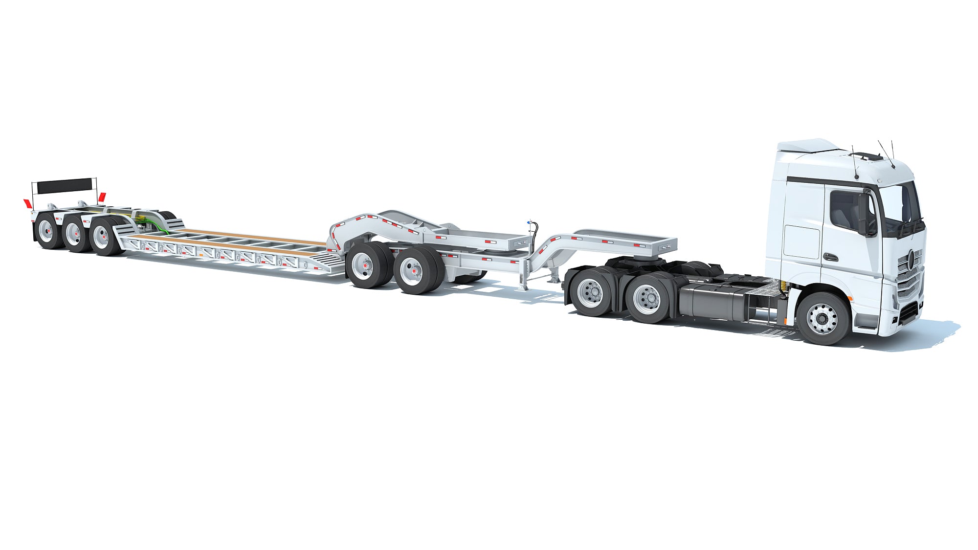 Semi Truck with Lowboy Trailer