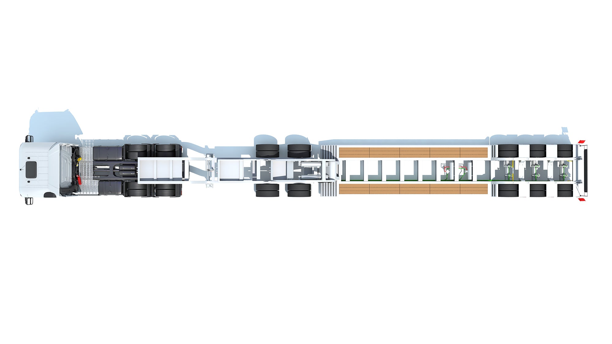 Semi Truck with Lowboy Trailer