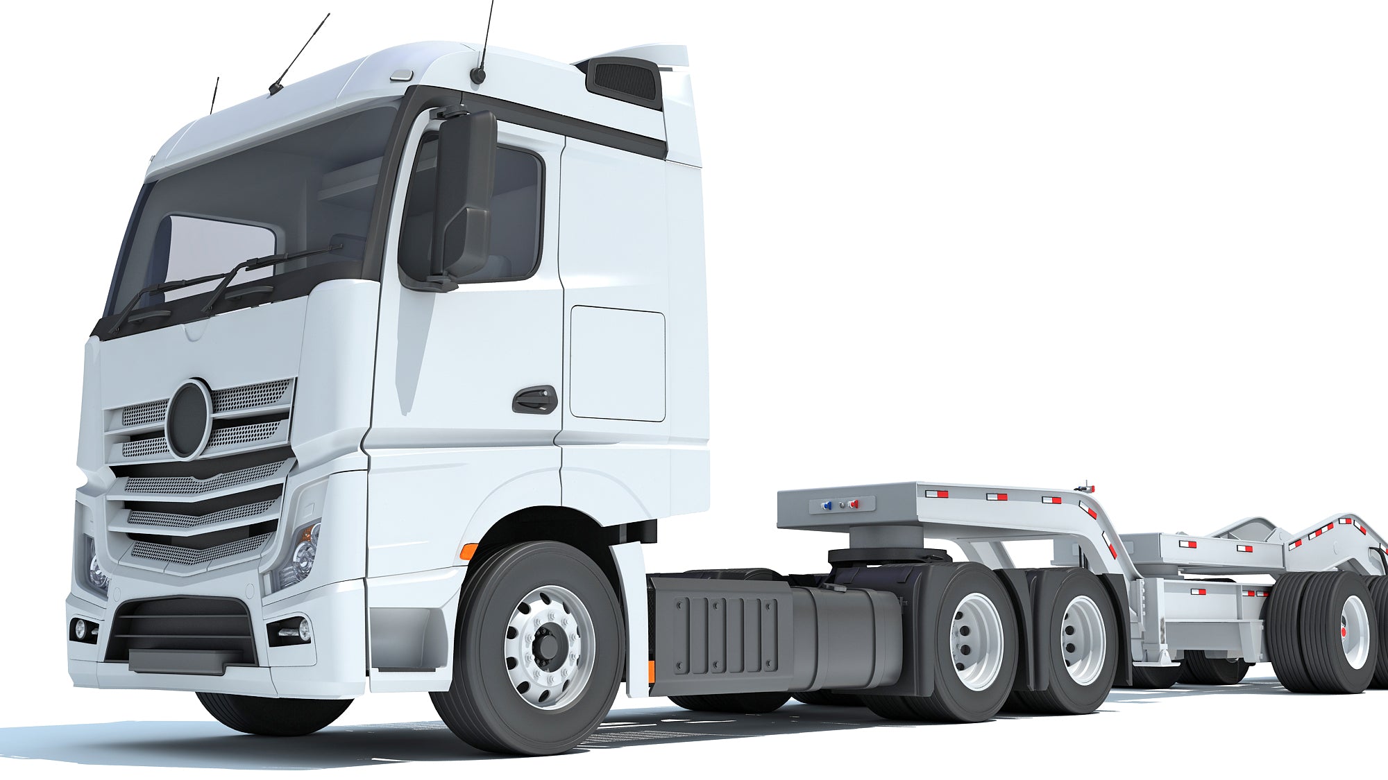 Semi Truck with Lowboy Trailer