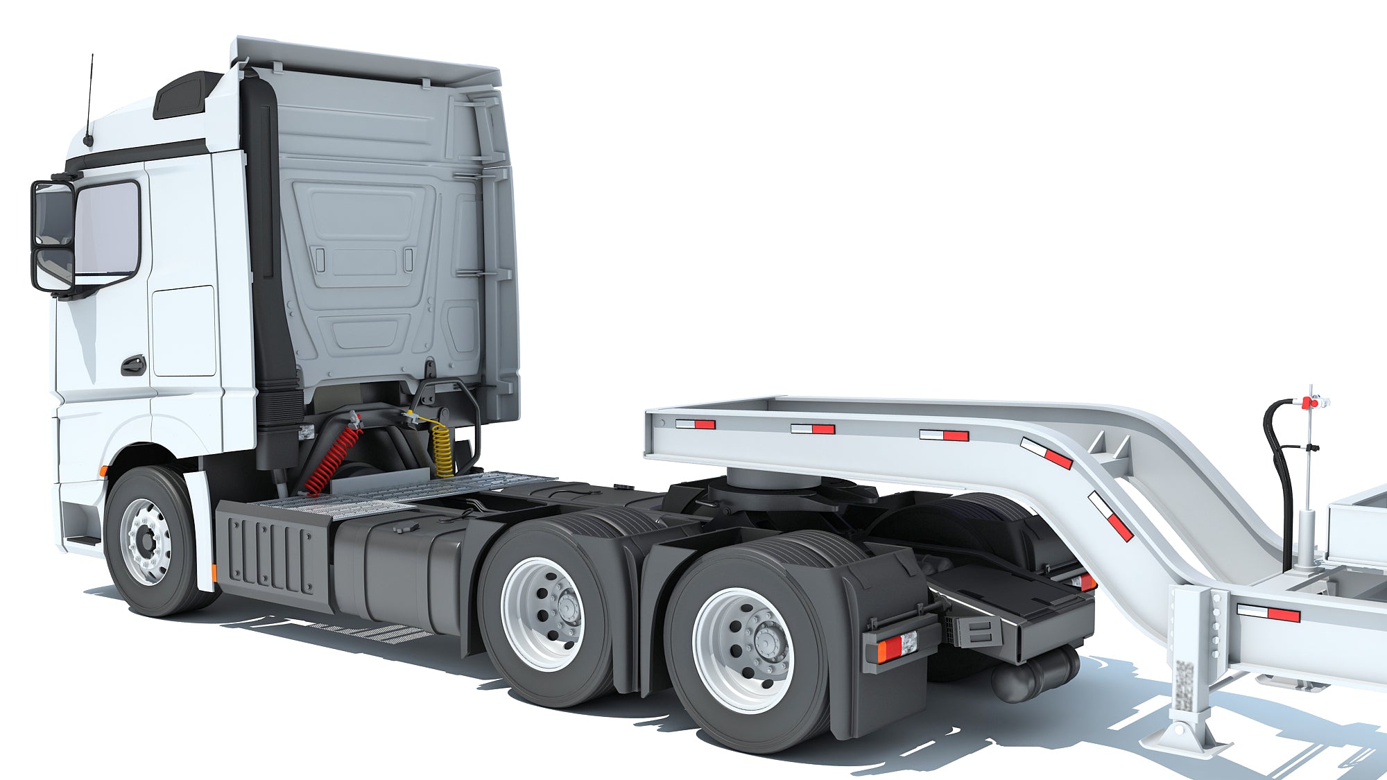 Semi Truck with Lowboy Trailer