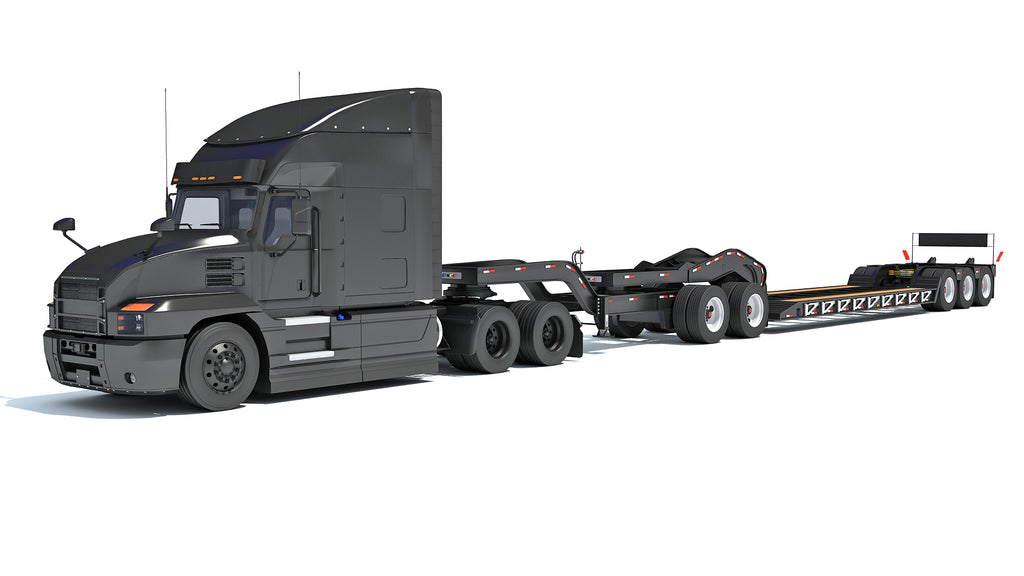 Semi Truck with Lowboy Trailer