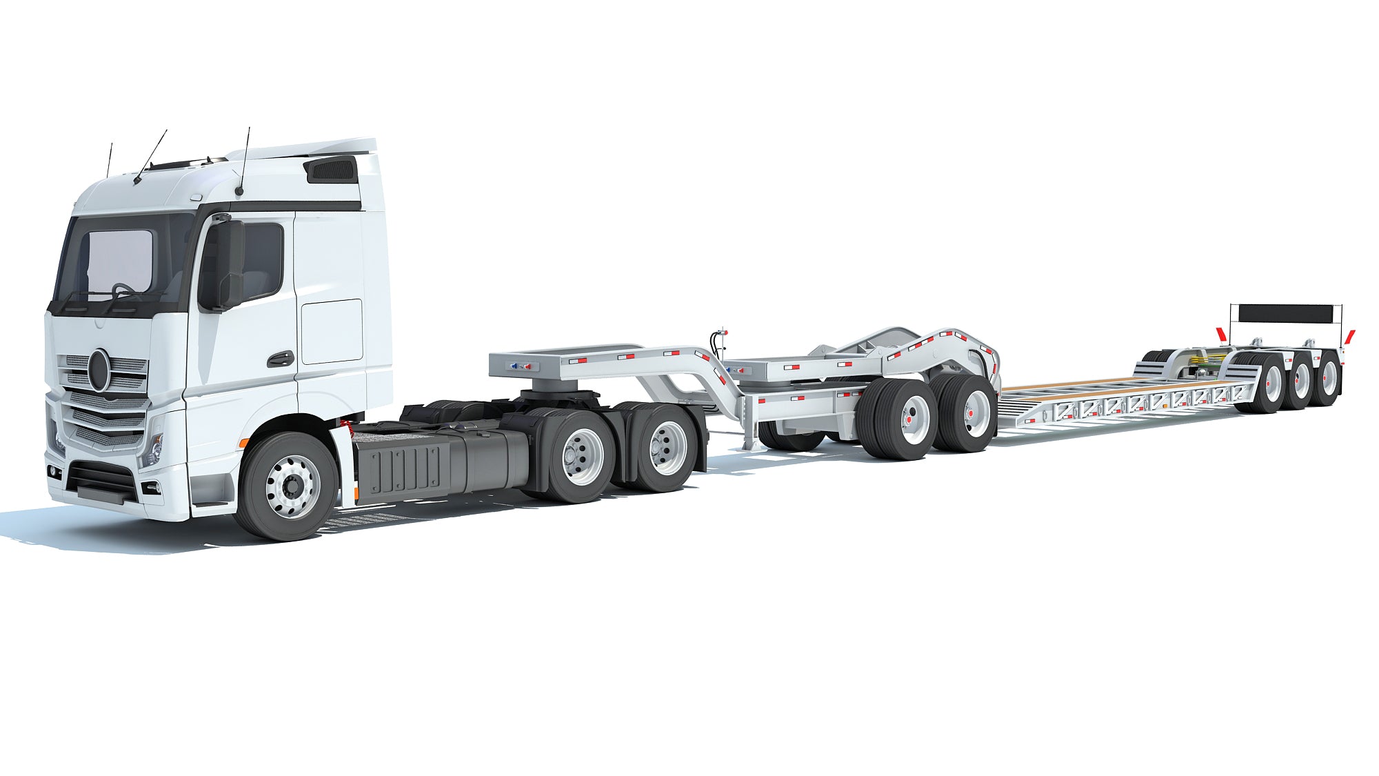 Semi Truck with Lowboy Trailer