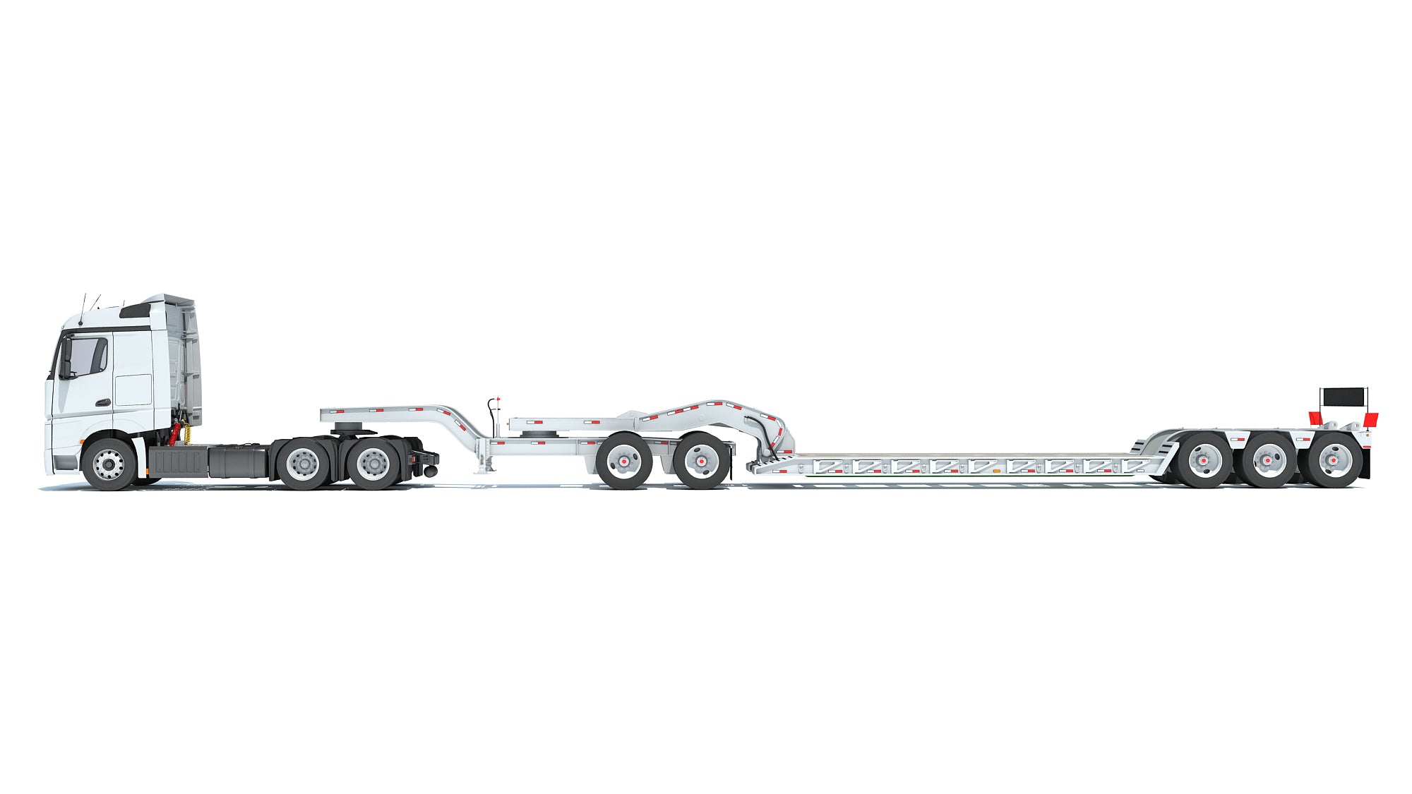 Semi Truck with Lowboy Trailer