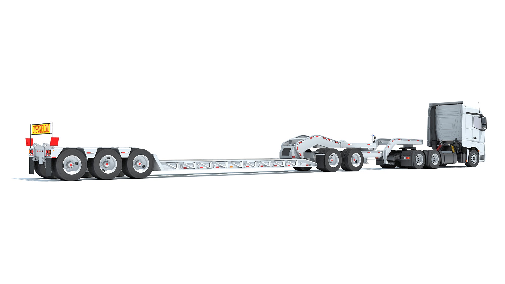 Semi Truck with Lowboy Trailer