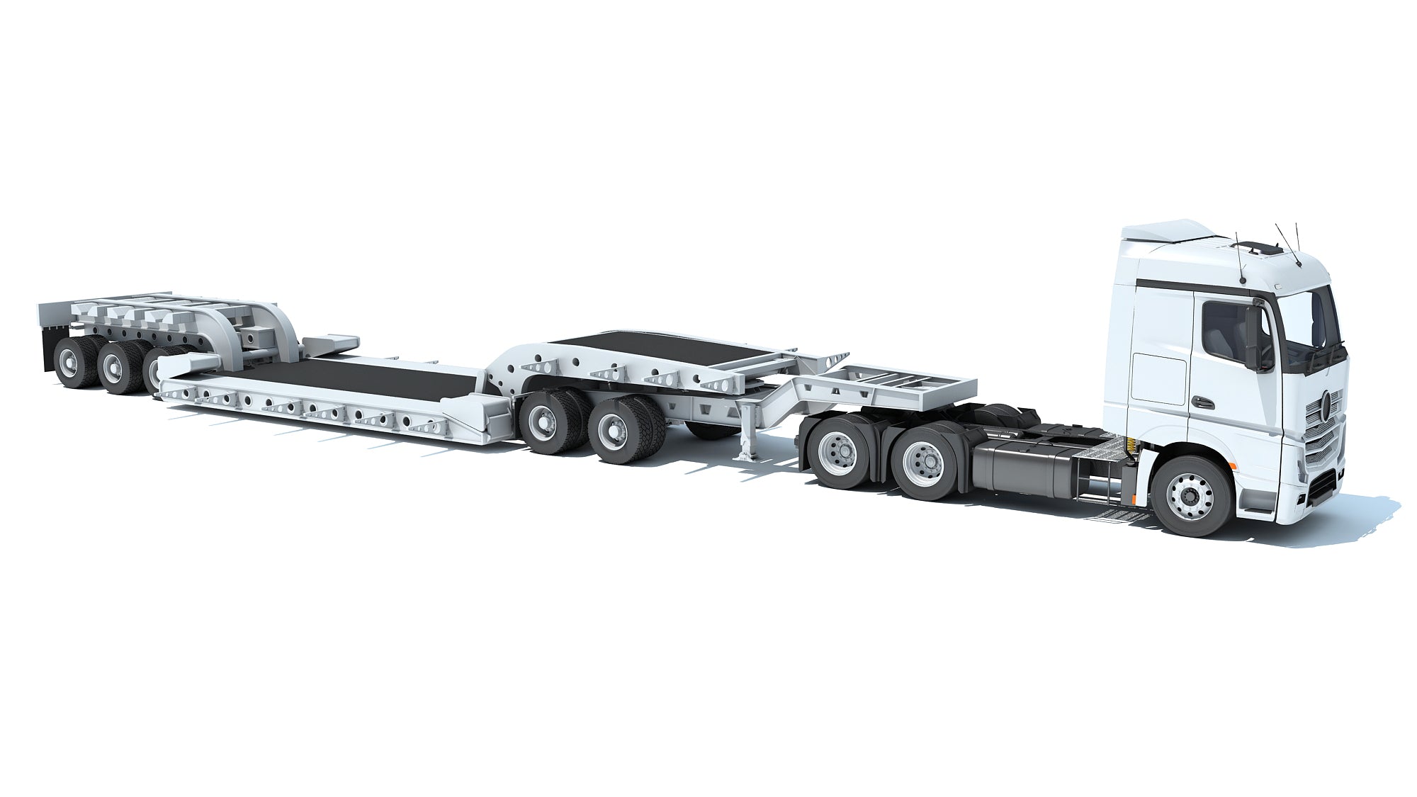 Truck with Lowboy Trailer
