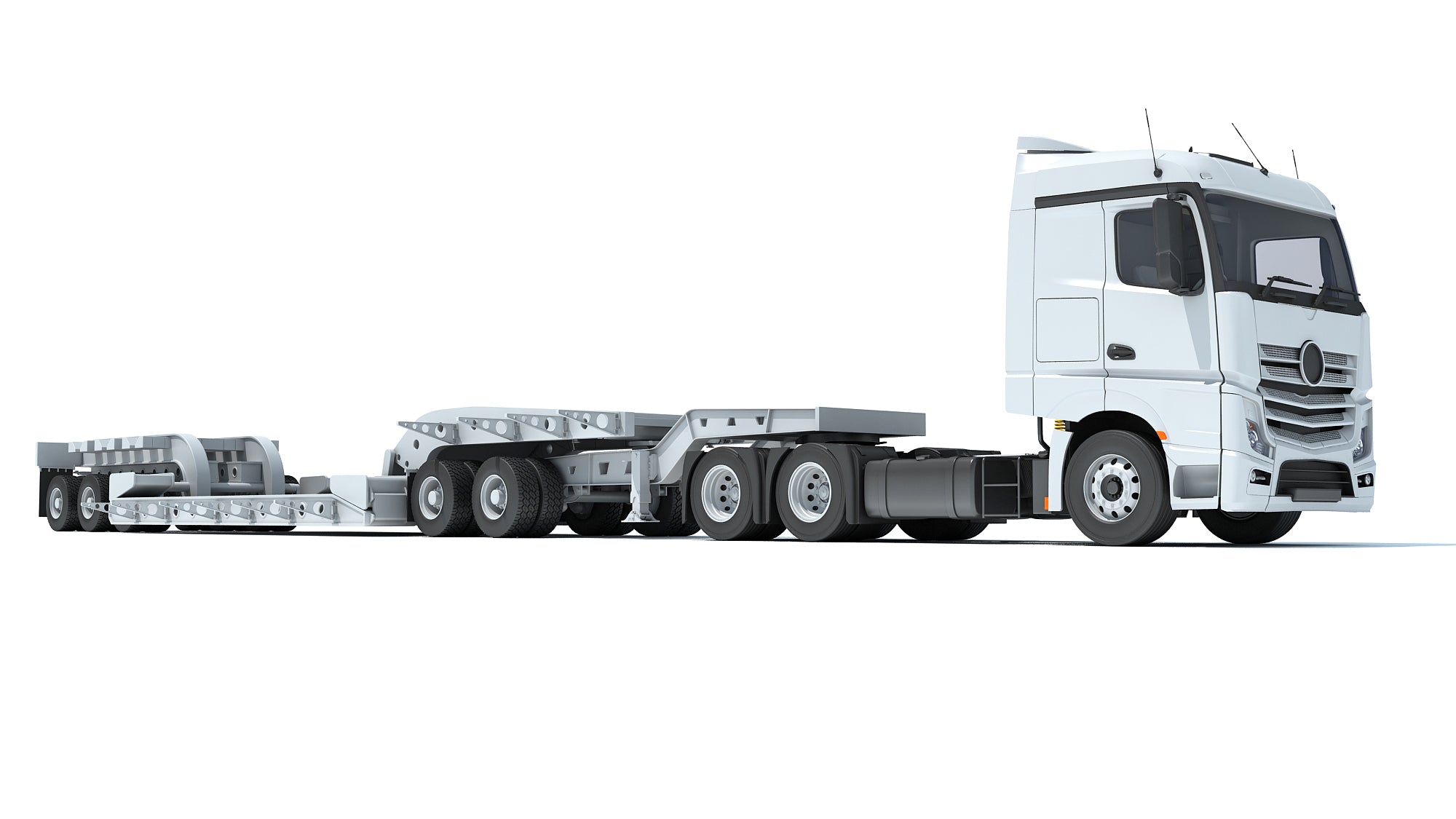 Truck with Lowboy Trailer