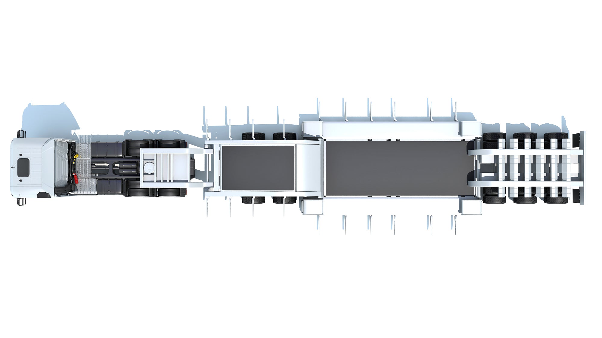 Truck with Lowboy Trailer