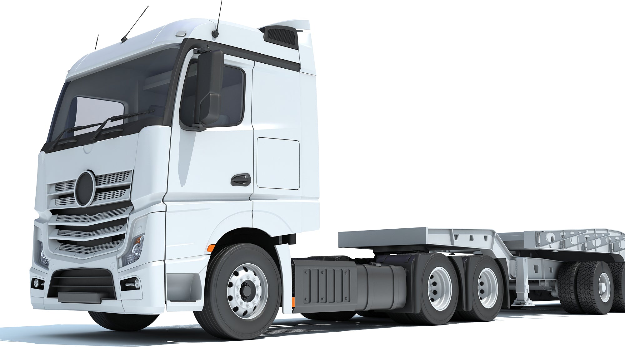 Truck with Lowboy Trailer