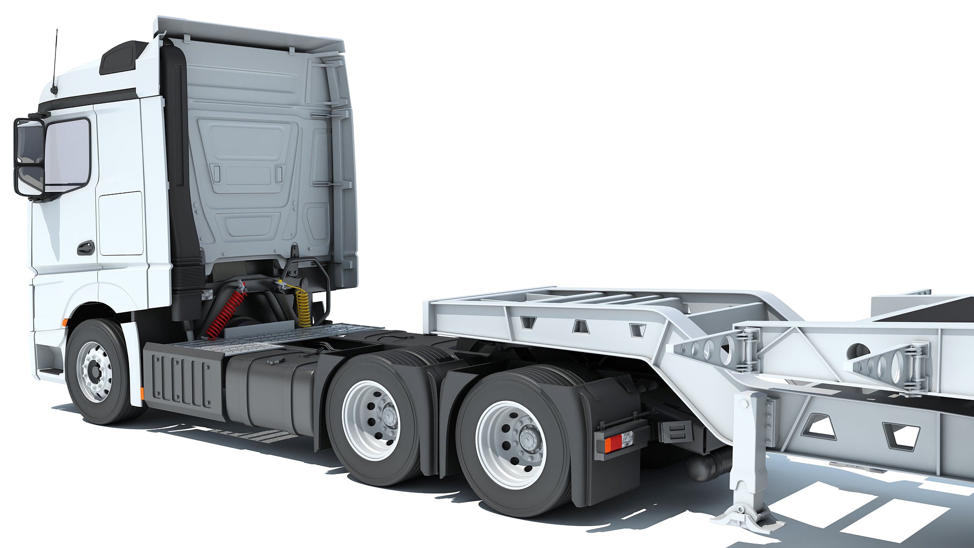 Truck with Lowboy Trailer